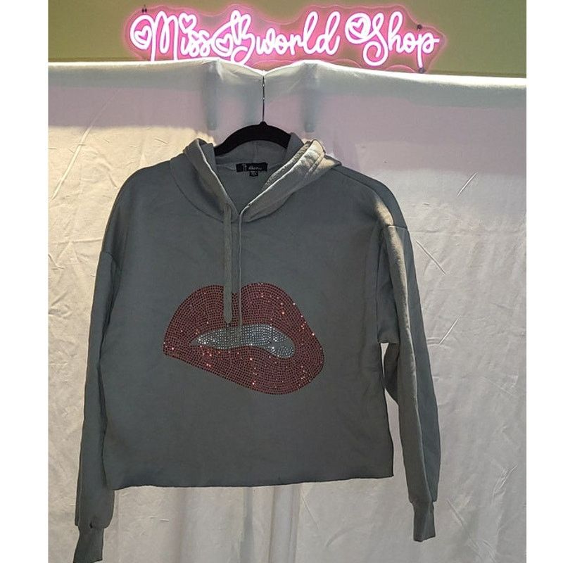 Rainbow Army Green Kiss Lips Hoodie Sweatshirt Set by Rainbow Size L Size 34" / US 12 / IT 48 - 1 Thumbnail