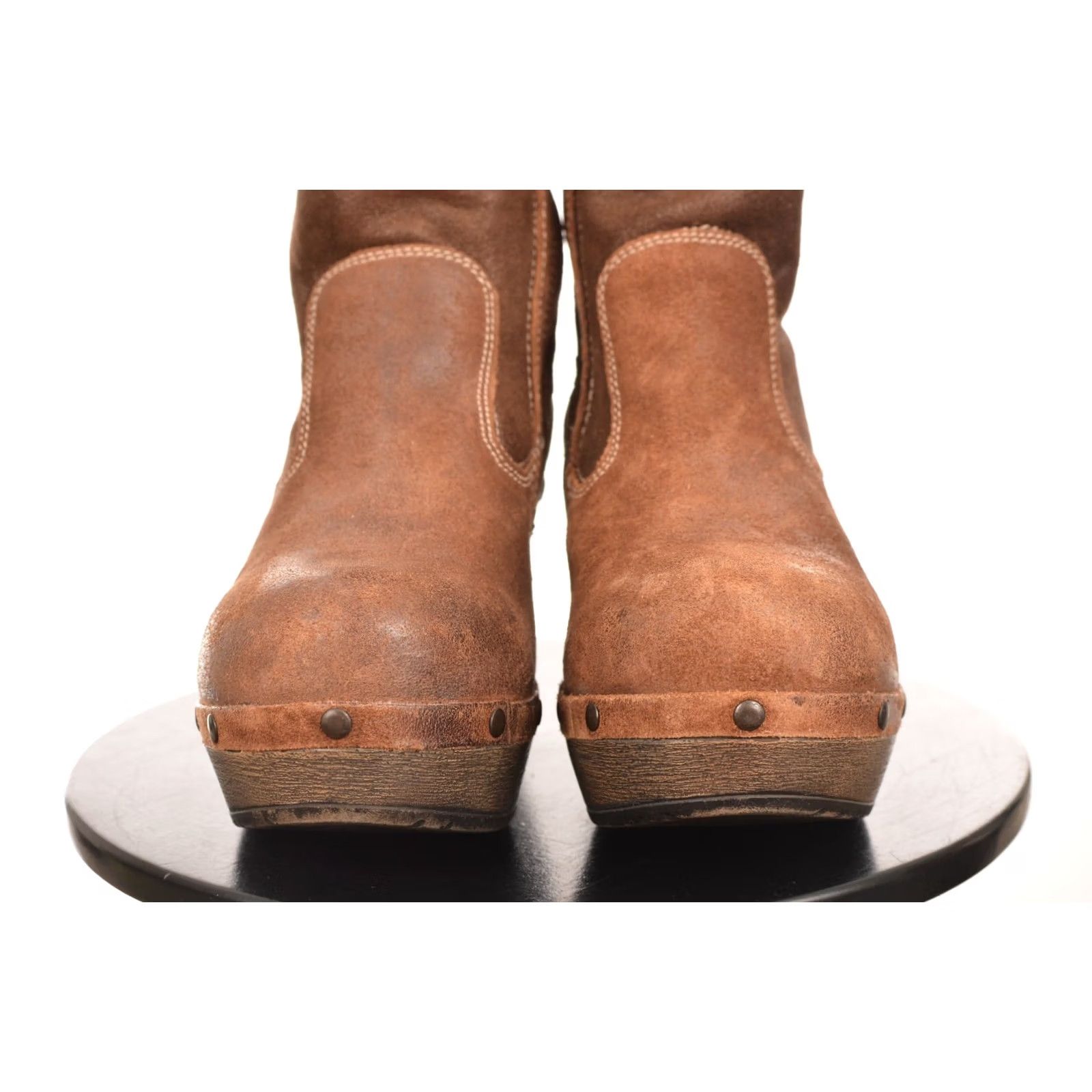 Vintage DDP Josef Seibel Brown Leather Platform Boots Womens Size 38 Bootie Mens? Size US 8 / IT 38 - 2 Thumbnail