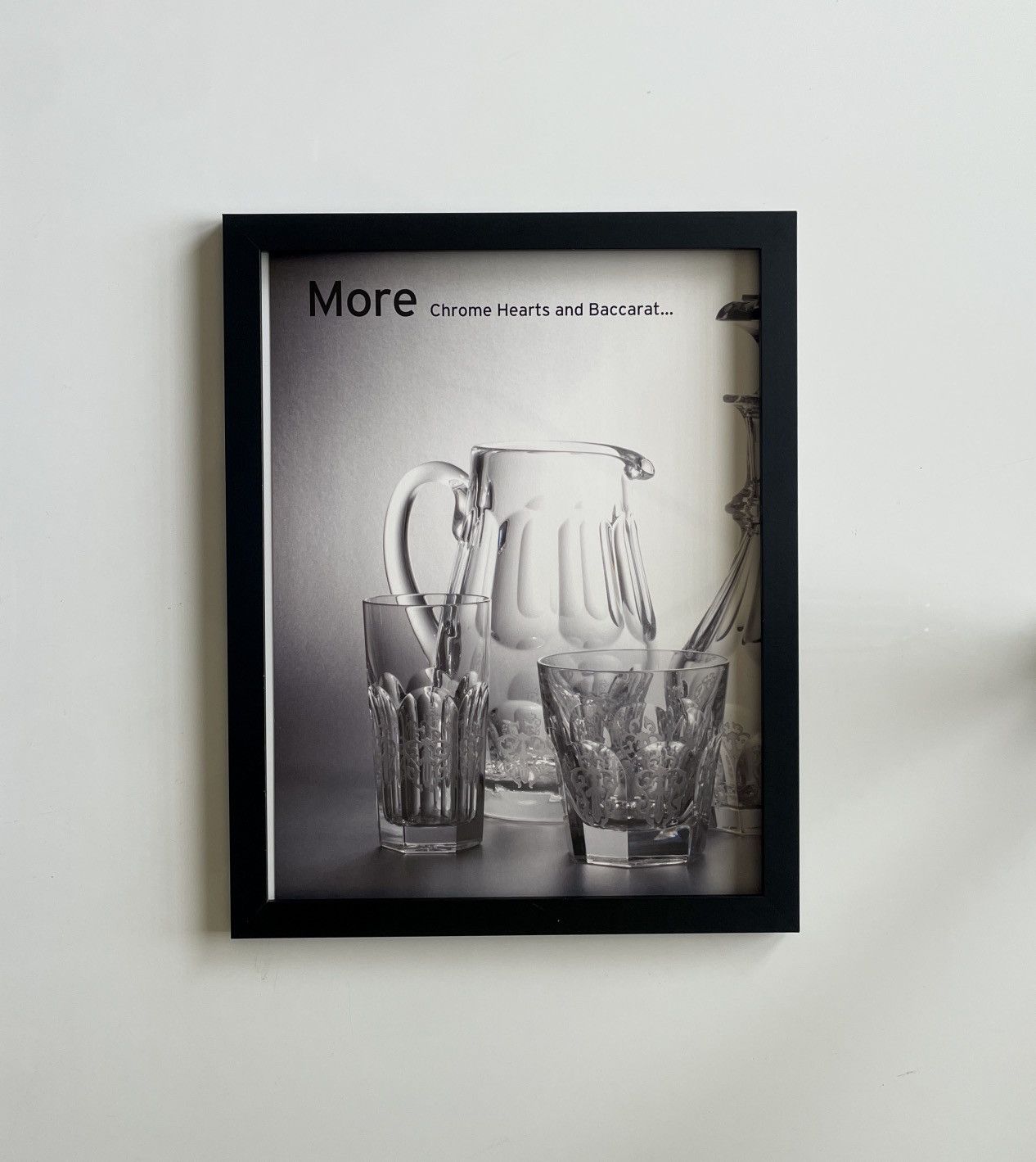Chrome Hearts glass cups photo Poster framed 9x11