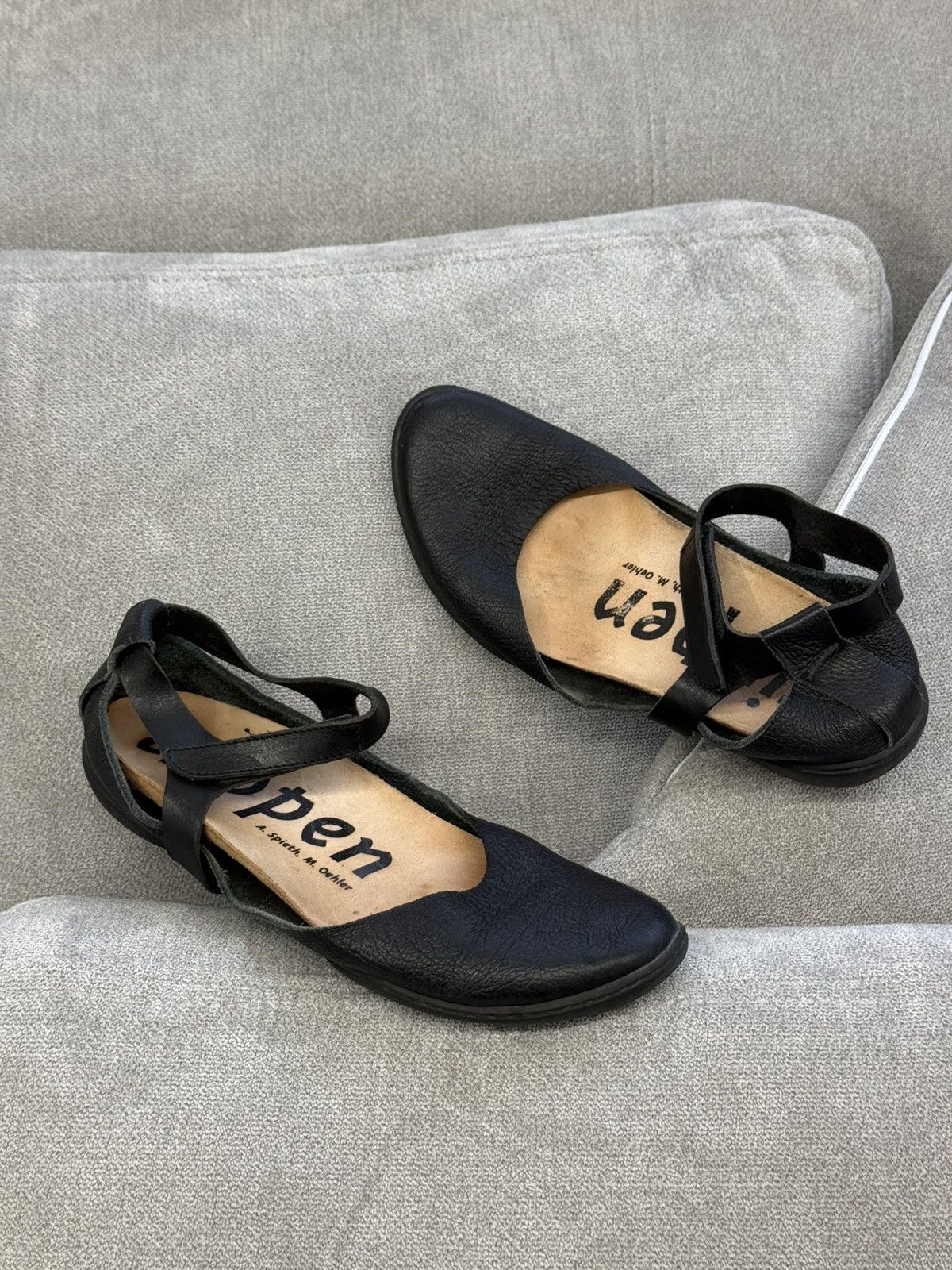 Trippen Rare Trippen Mary Jane Avant Garde Leather Flat Ballet Shoes Size US 10 / IT 40 - 2 Thumbnail