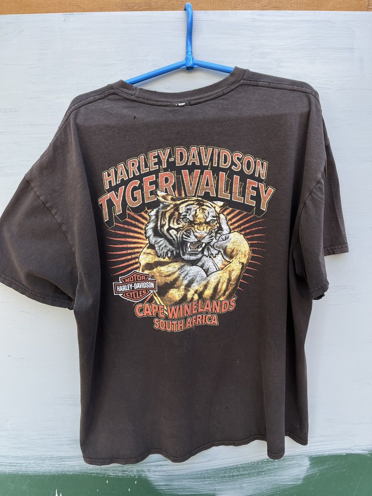 Harley Davidson Vintage Harley Davidson South Africa Faded Trashed Cape Town Size US XL / EU 56 / 4 - 2 Thumbnail