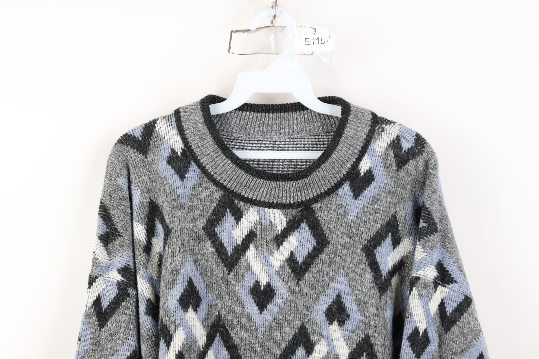 Vintage Vintage 90s Coogi Style Diamond Knit Crewneck Sweater Size US M / EU 48-50 / 2 - 2 Thumbnail