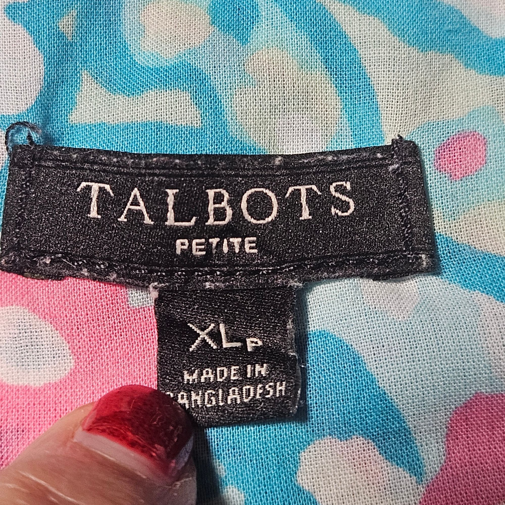 Talbots Talbots XL/P Paisley Button Down Shirt Blue Pink Comfy Class Size XL / US 12-14 / IT 48-50 - 3 Thumbnail