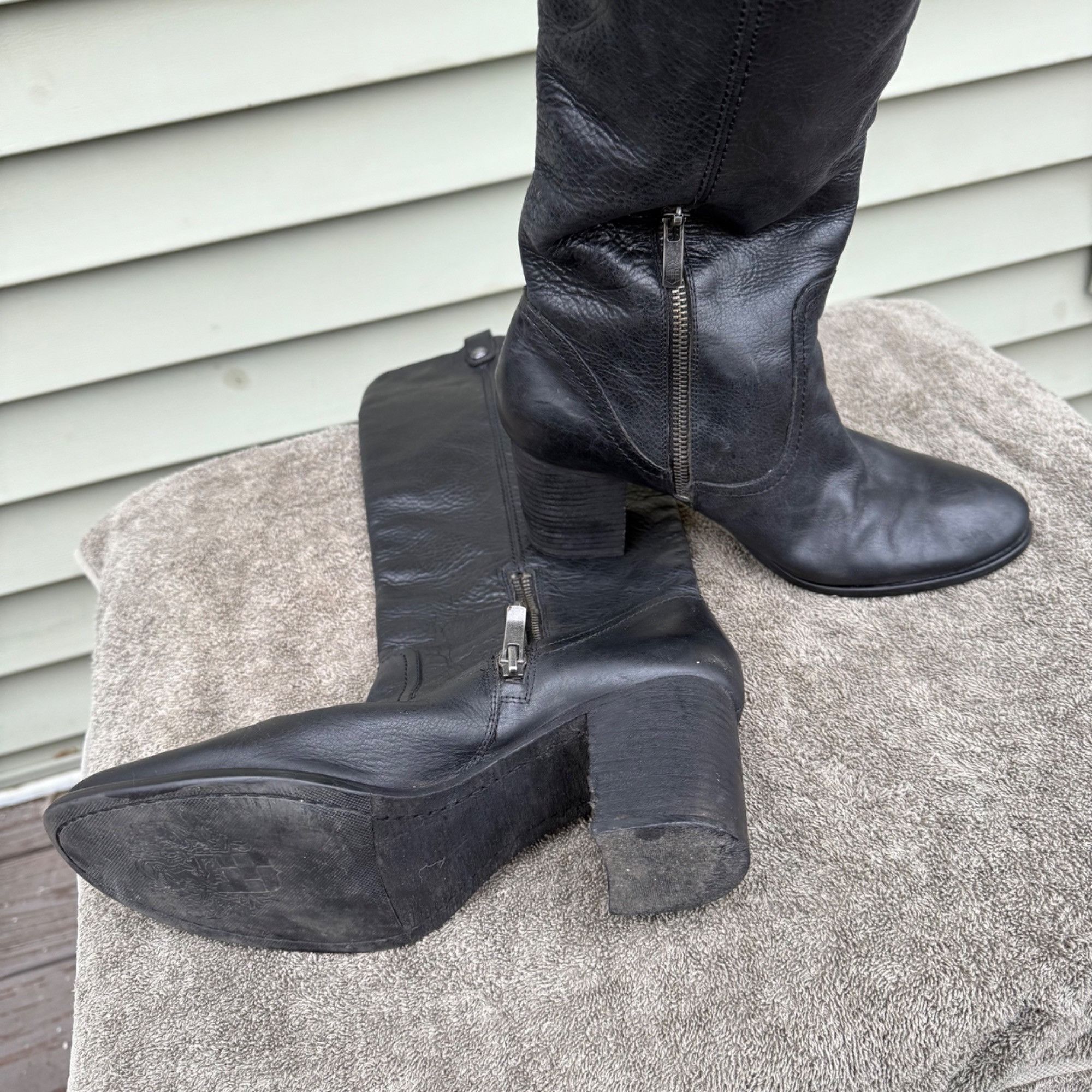 Vince Camuto Vince Camuto Black Leather Boots - Calf Zipper - 9.5B Size US 9.5 / IT 39.5 - 5 Thumbnail