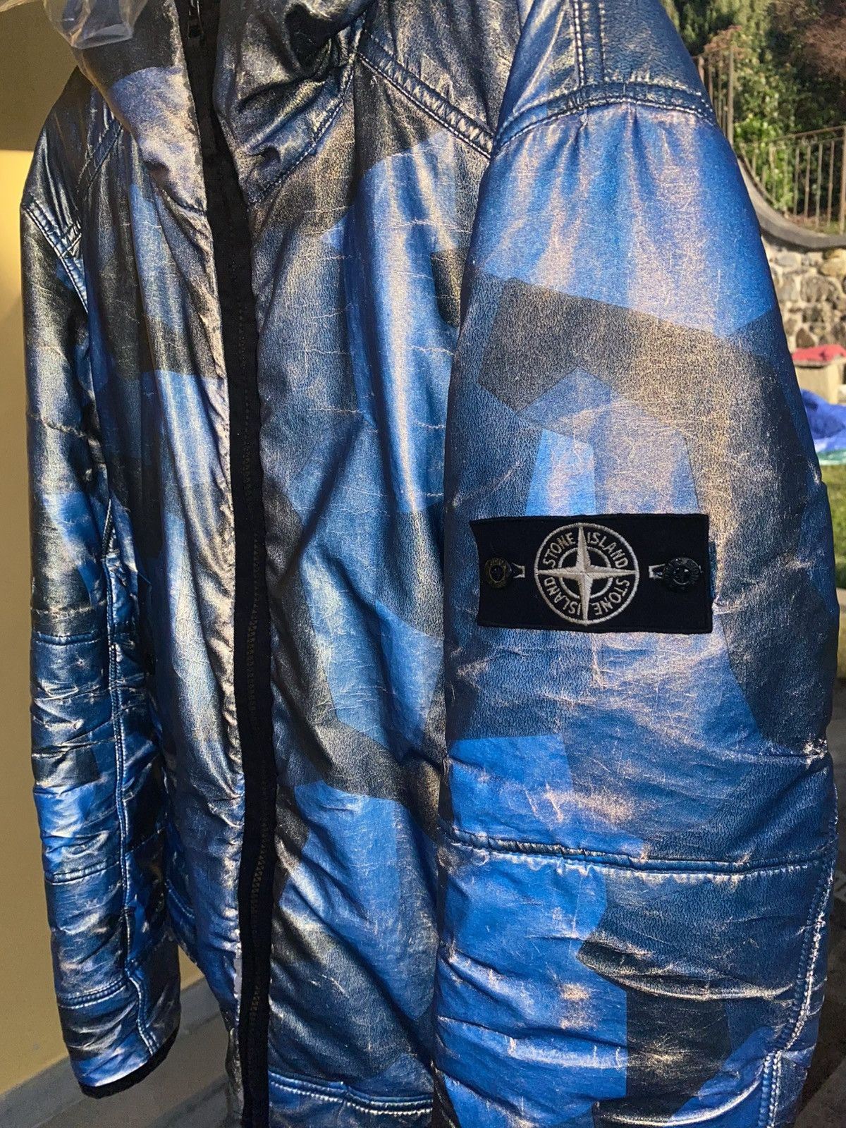 Stone Island Stone Island Reflective Camouflage Tg L Blu Giacchetto Size US L / EU 52-54 / 3 - 12 Thumbnail