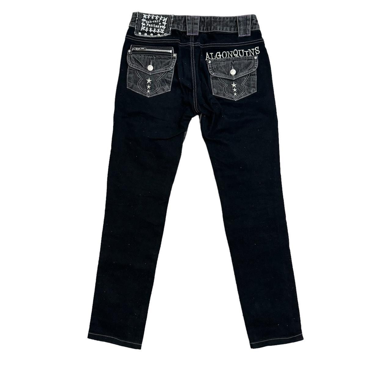 Japanese Brand Algonquins grey and black distressed jeans with studs Size 30" / US 8 / IT 44 - 3 Thumbnail