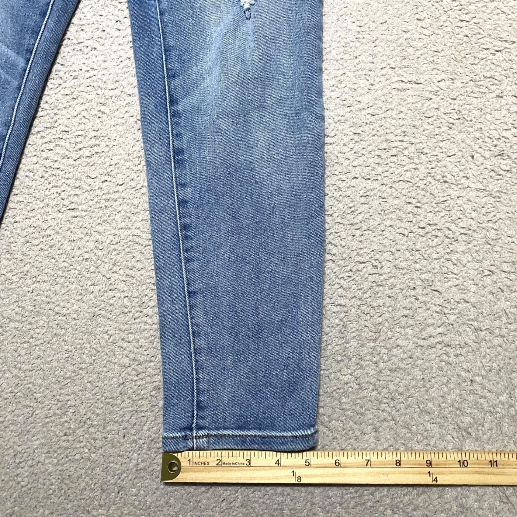Vintage 1822 Denim Jeans Womens 10 Blue Medium Wash Distressed Tapered Mid Rise 25in Inseam Regular Size 10 Size 32" / US 10 / IT 46 - 5 Thumbnail