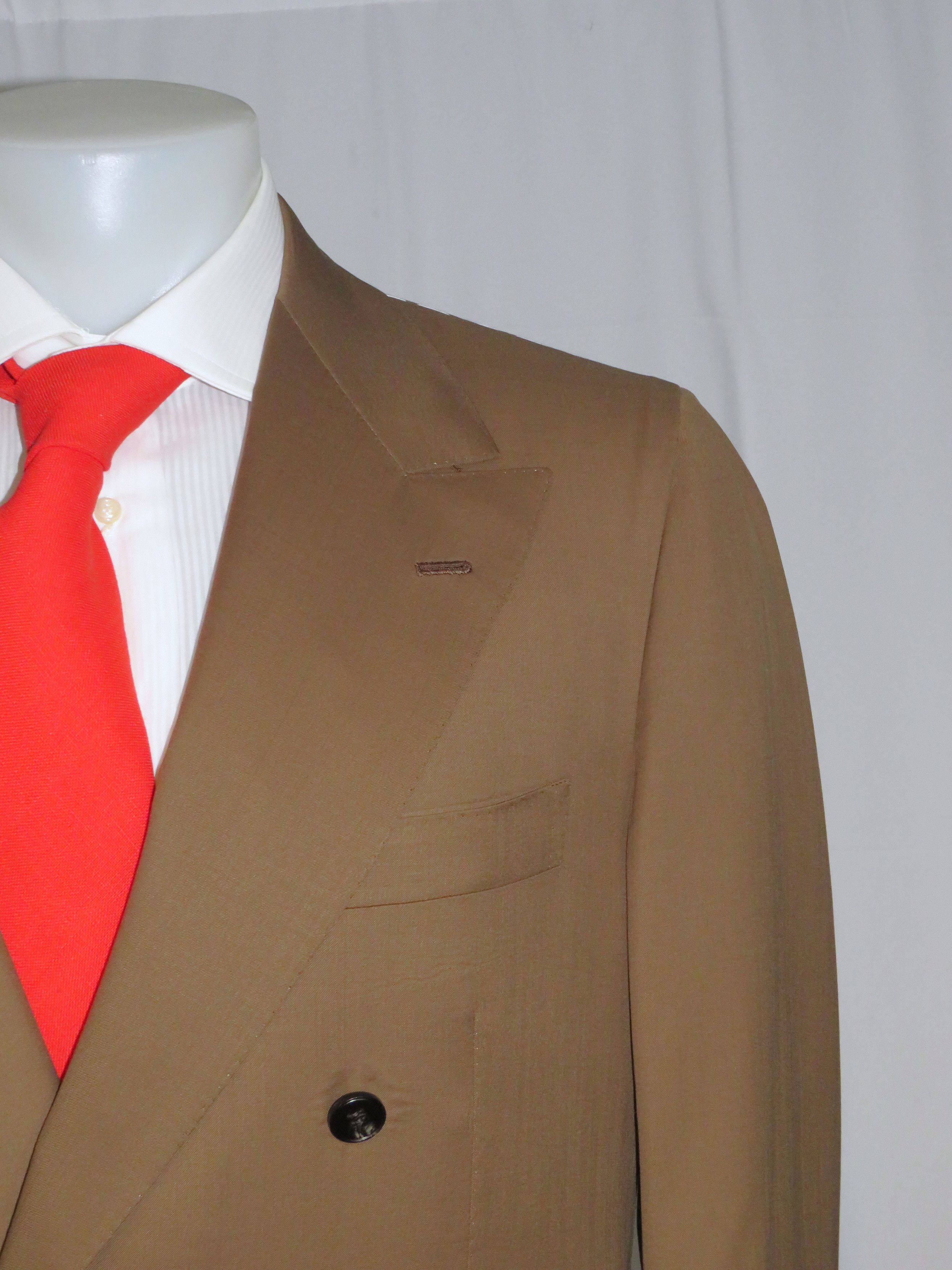 Kiton Custom Solid Brown Double Breasted Suit 45L NWT $12000 Size 46L - 5 Thumbnail