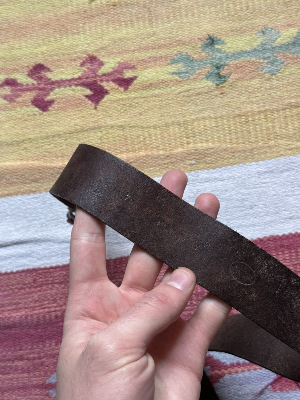 Genuine Leather Vintage 90’s Genuine Leather Brown Cowboy Belt Size ONE SIZE - 5 Thumbnail