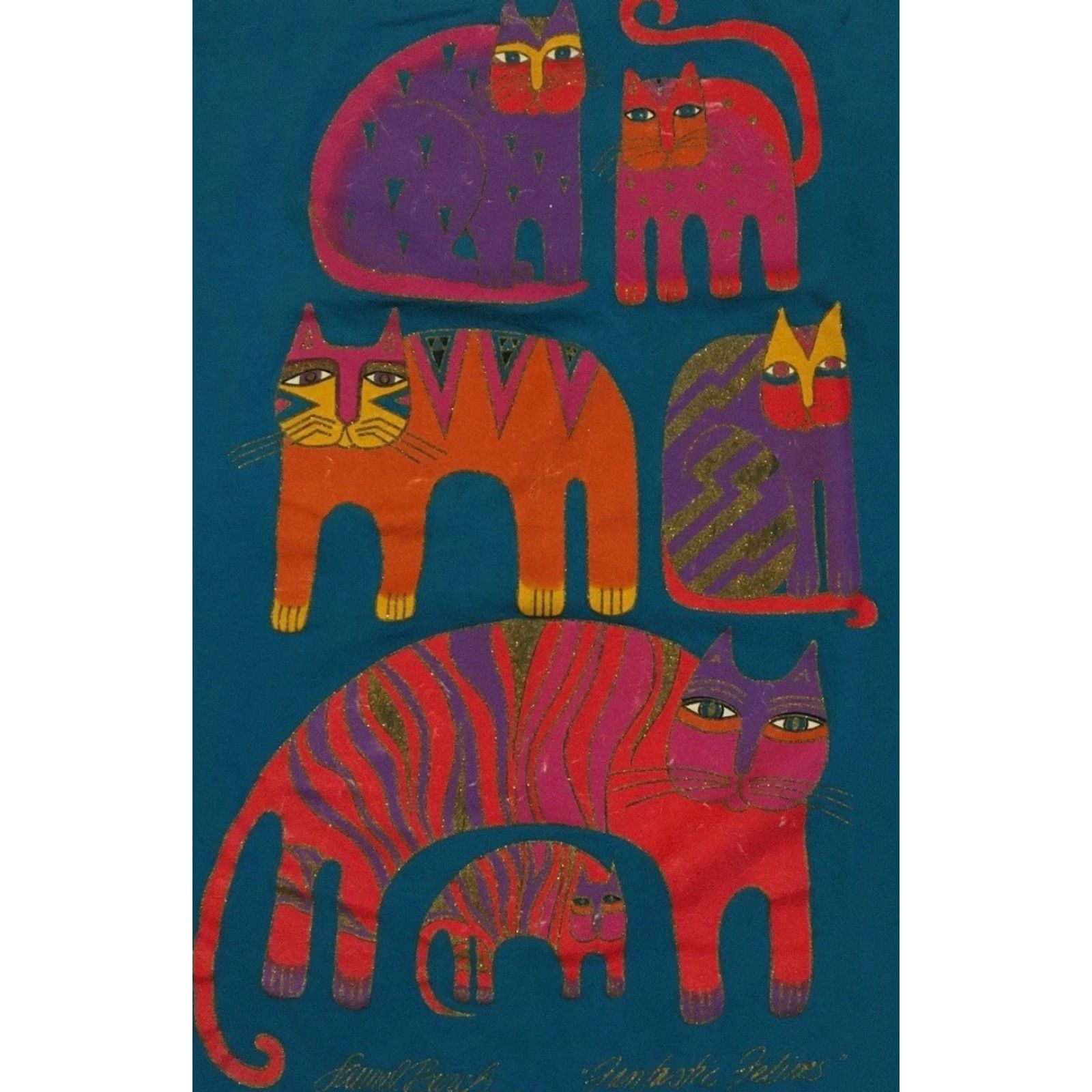 Vintage VINTAGE 90s Laurel Burch Abstract Cat Art Faded Distressed Shirt M Size US M / EU 48-50 / 2 - 3 Thumbnail