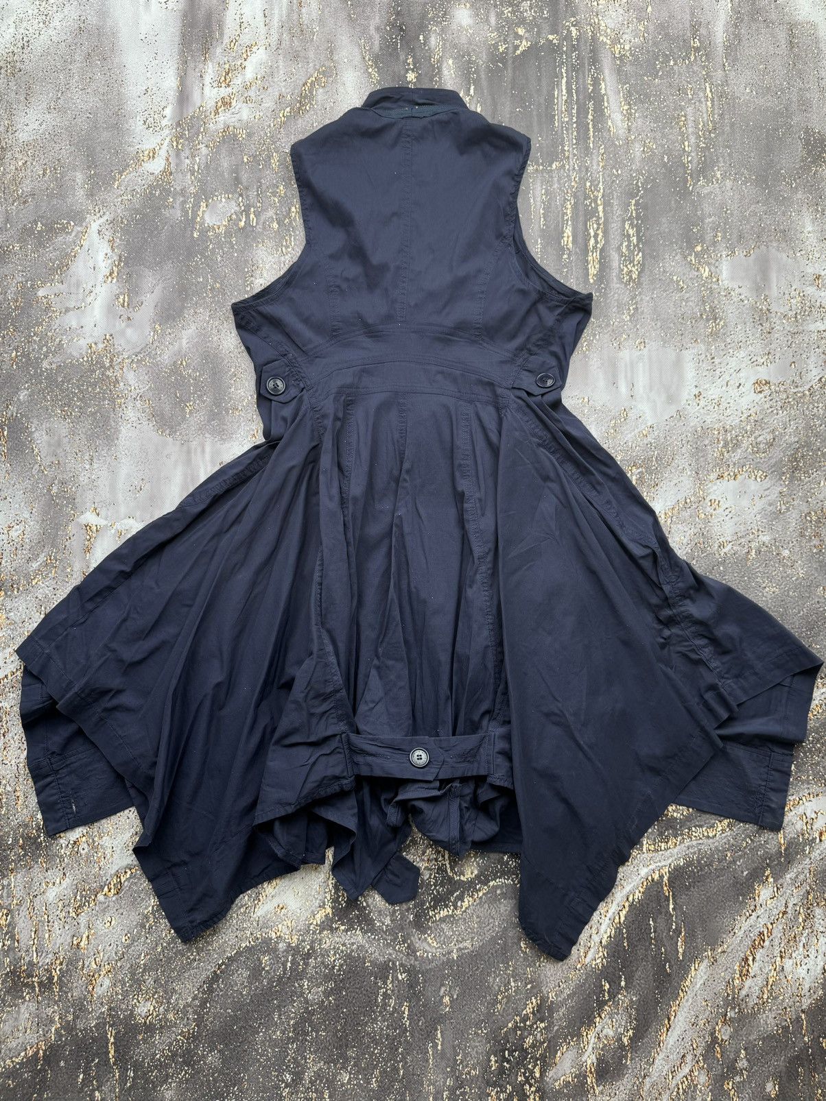 Japanese Brand × Vintage Vintage Gothic Zipped Super Flared Mini Dress Size L / US 10 / IT 46 - 8 Thumbnail