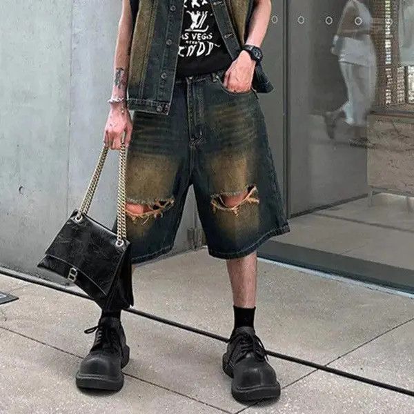 VIBE Ripped Baggy Jorts Size US 33 - 3 Thumbnail