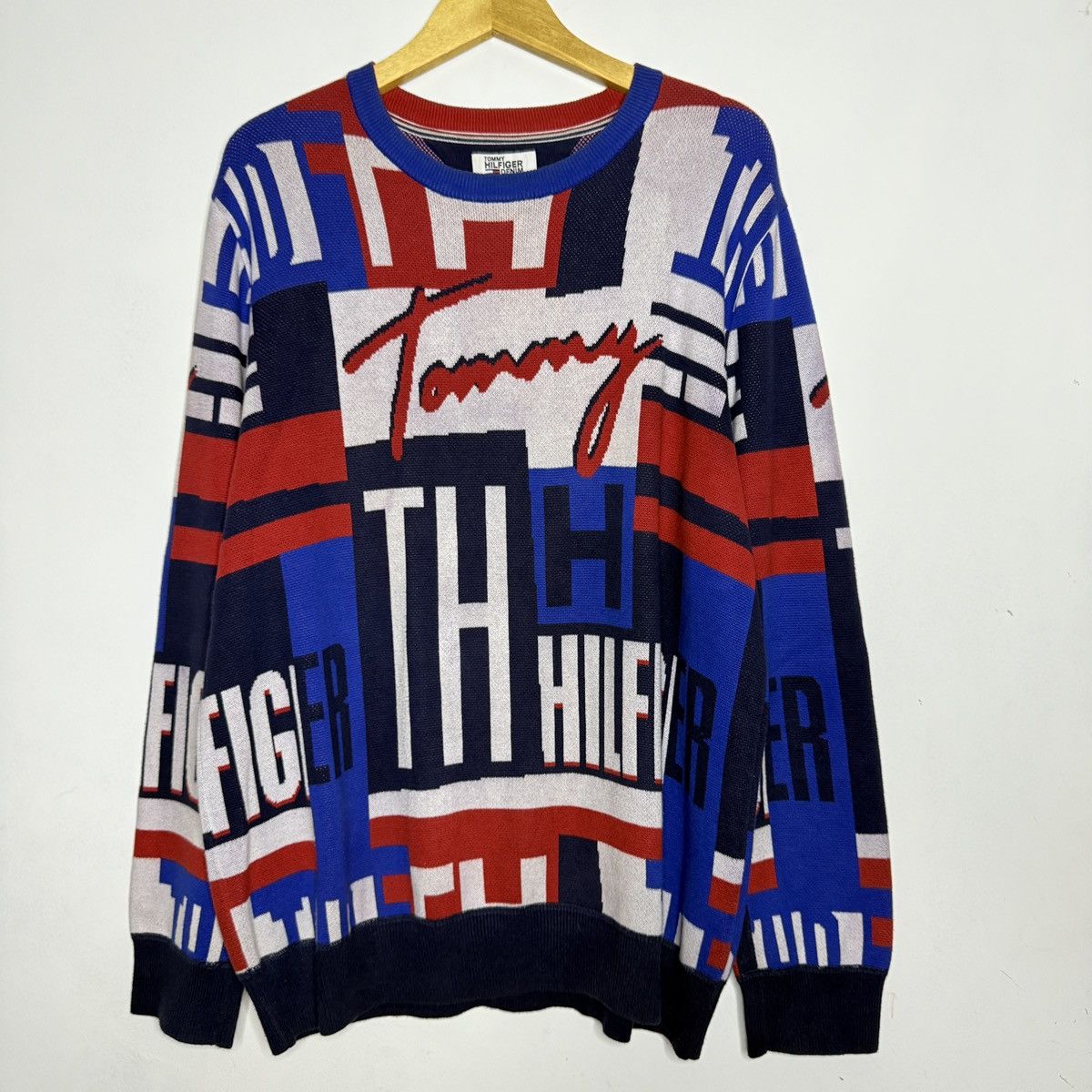 Tommy Hilfiger Tommy Hilfiger knitwear all over print Y2k Size US XL / EU 56 / 4 - 1 Thumbnail