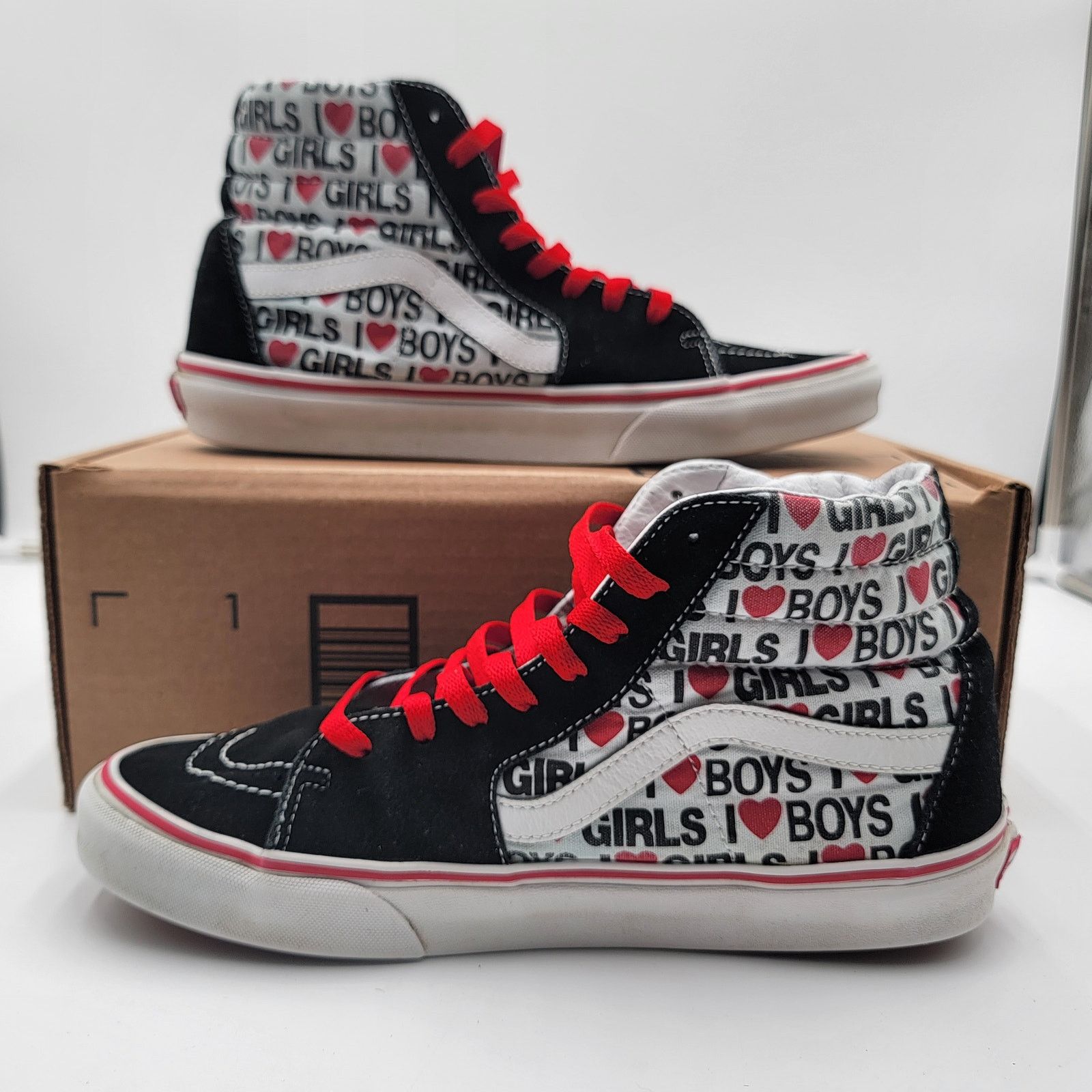 Vans Vans Sk-8 Hi (i Heart) Black/White Sz 9M/10.5W (156) Size US 9 / EU 42 - 2 Thumbnail