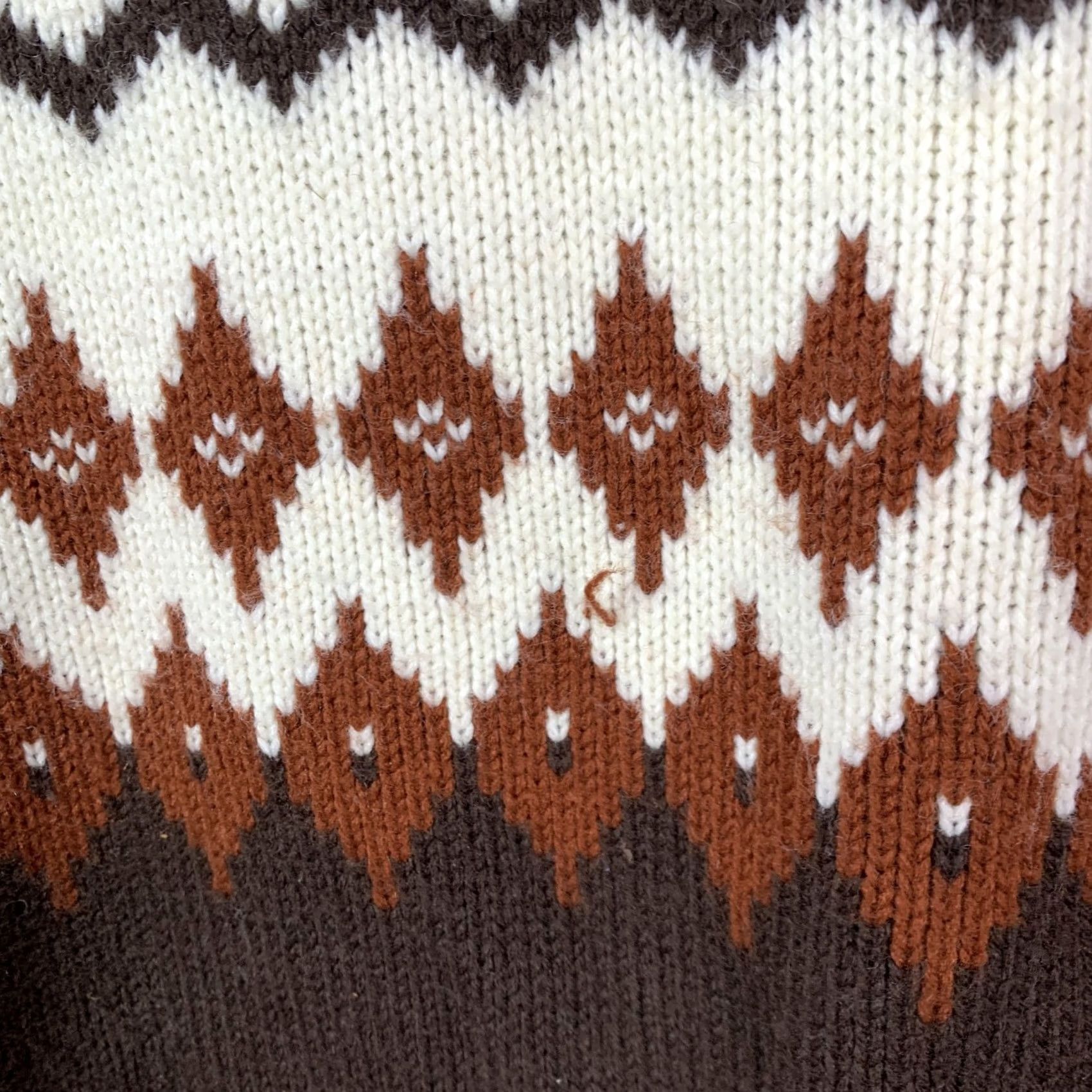 Vintage VINTAGE CAREER CLUB Men's Large Brown Cream Rust Fair Isle Knit Sweater Acrylic Size US L / EU 52-54 / 3 - 5 Thumbnail