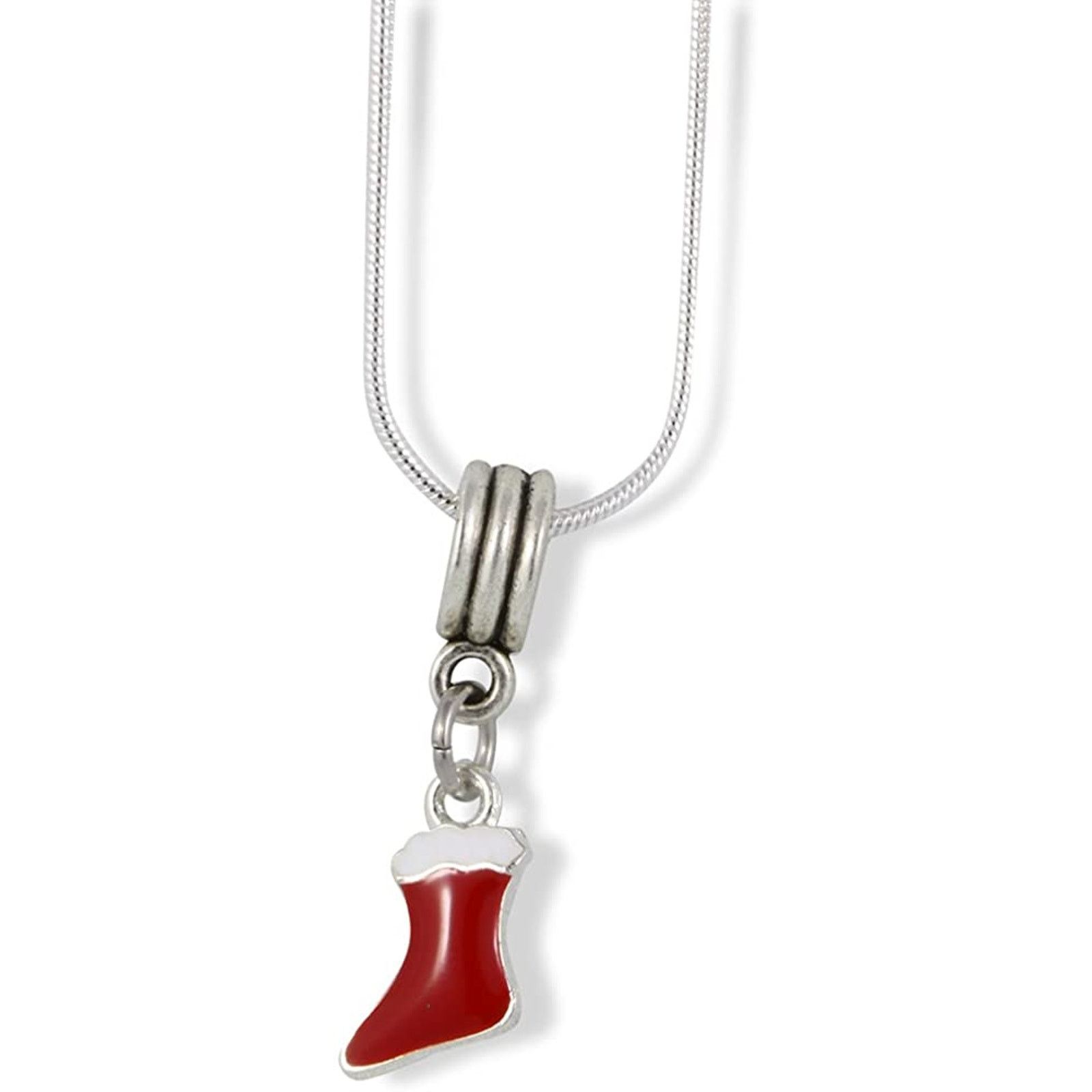 & Other Stories Red and White Christmas Stocking Sock Charm Chain Necklace Size ONE SIZE - 1 Thumbnail
