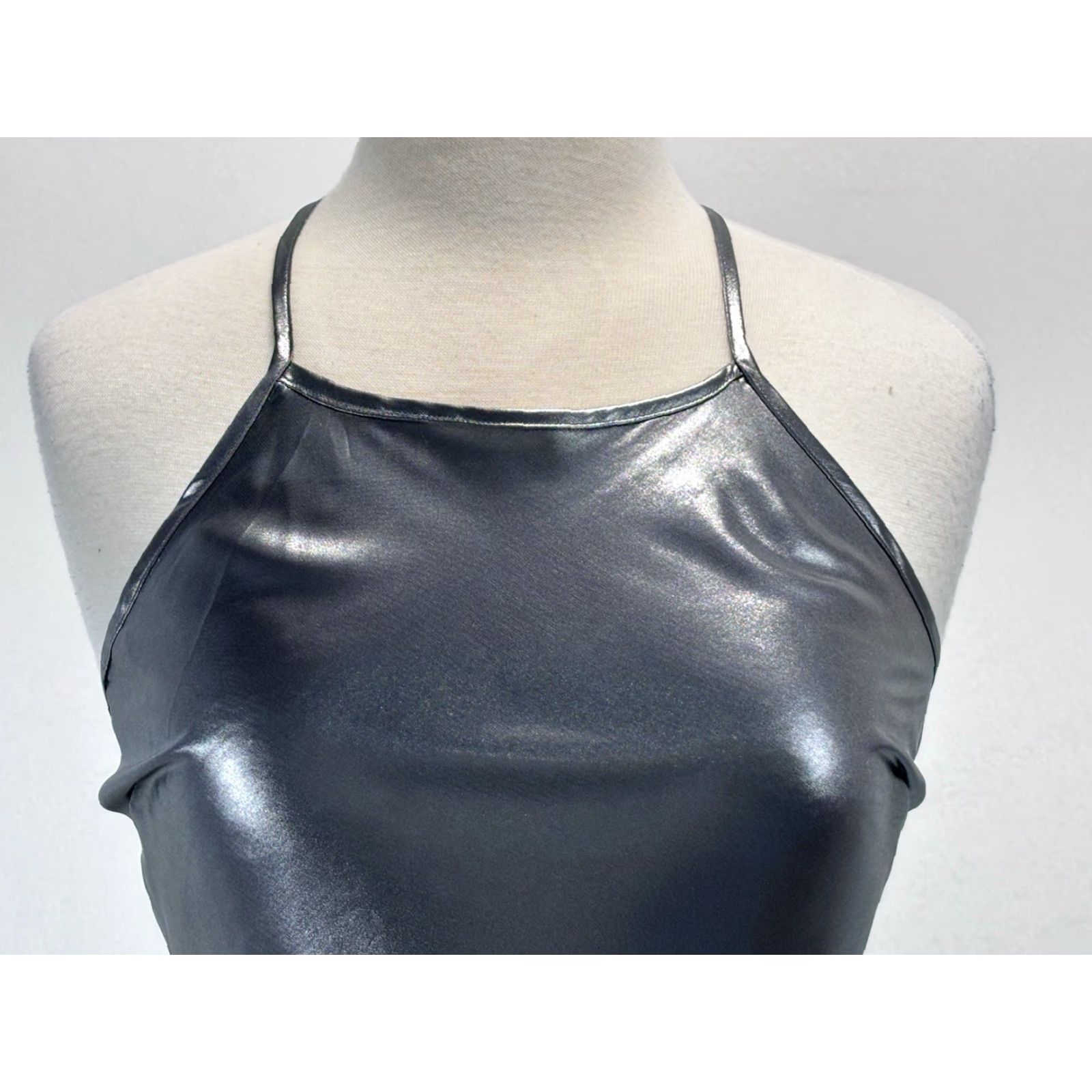 Free People Intimately Free People Silver Metallic Slip Dress Sz X-Small Women’s Racerback Size XS / US 0-2 / IT 36-38 - 5 Thumbnail