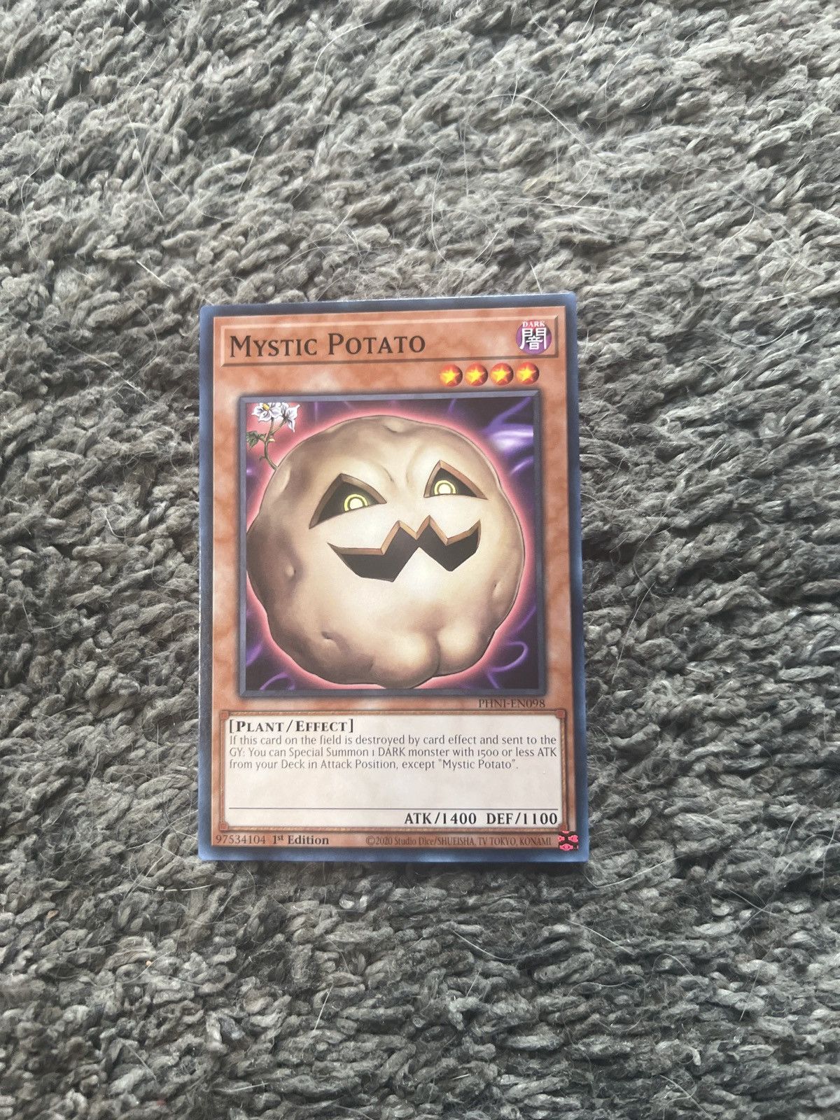 Hypebeast 2020 Konami Yu-Gi-Oh! Mystic Potato Card Size ONE SIZE - 1 Thumbnail