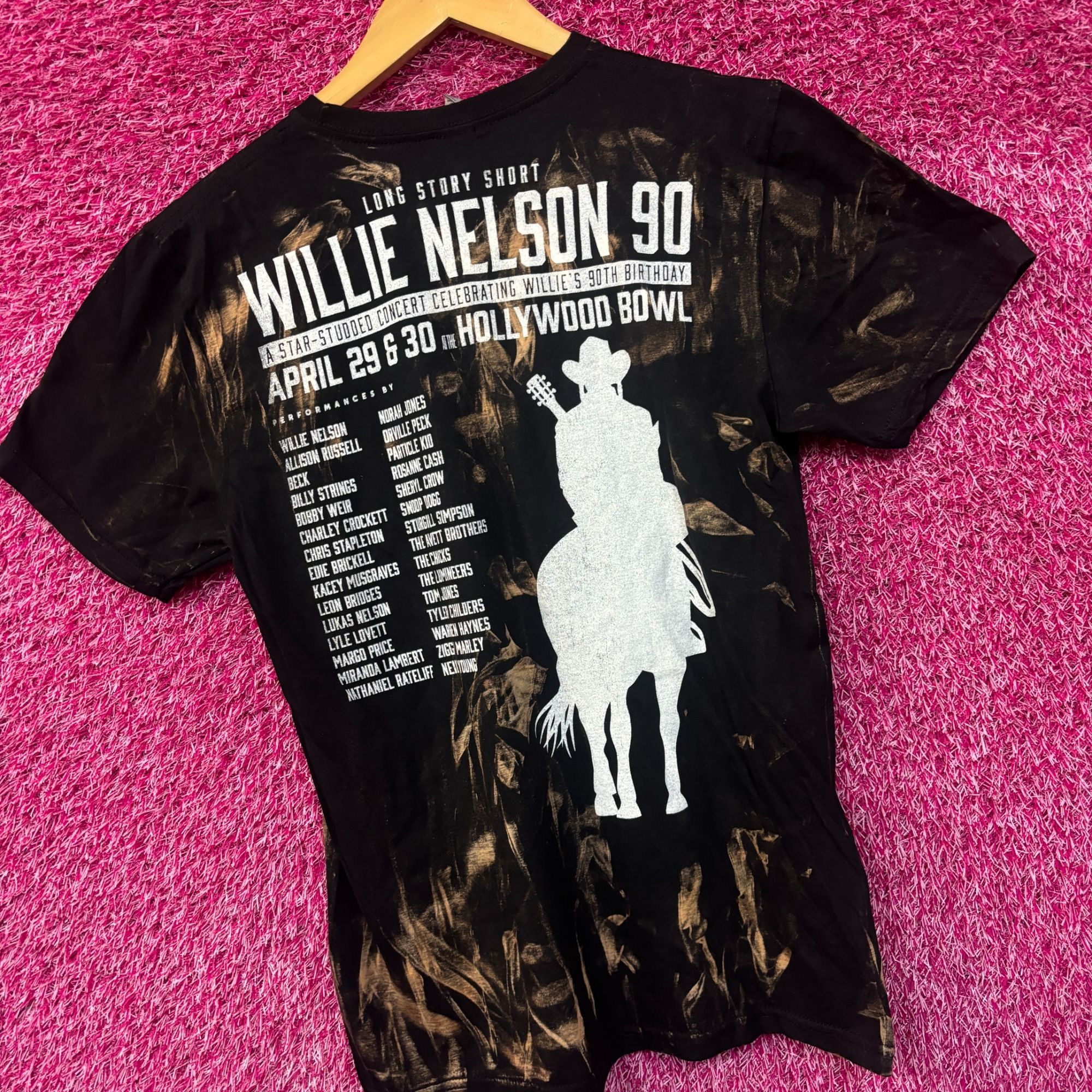 Other Willie Nelson Hollywood Bowl 90th Bday Bleach Dye Tshirt siz Size US S / EU 44-46 / 1 - 5 Thumbnail