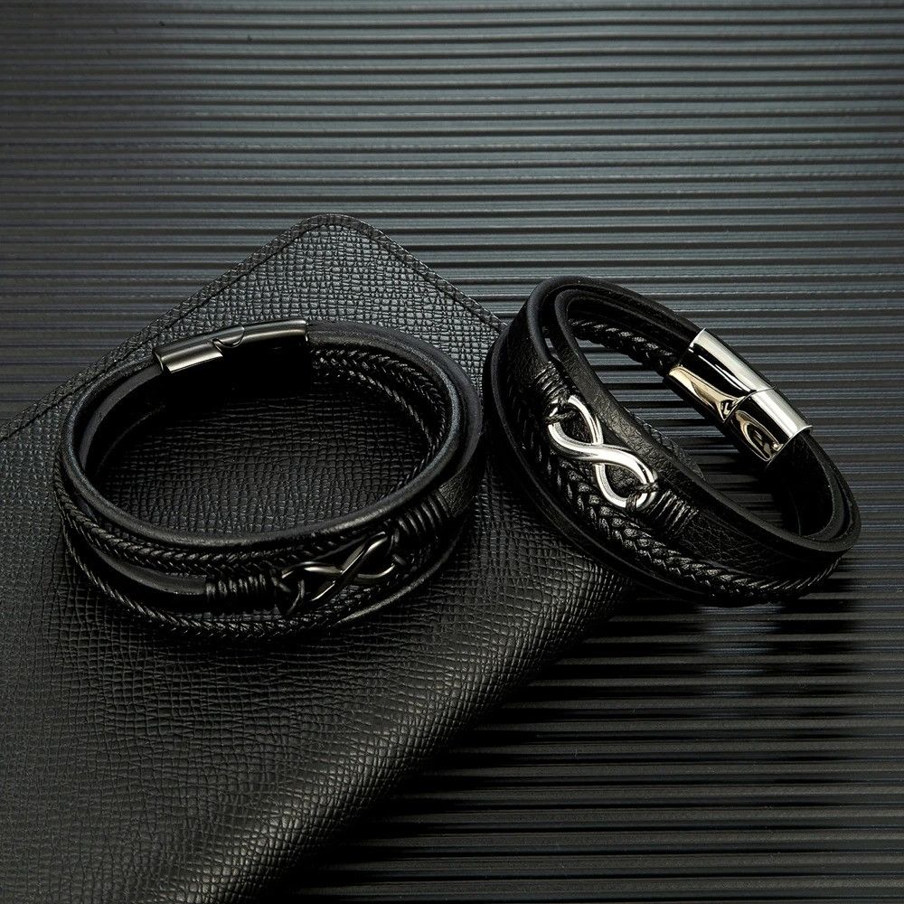 Other Infinity Multilayer Braided Leather Bracelet Gift For Him Size ONE SIZE - 1 Thumbnail