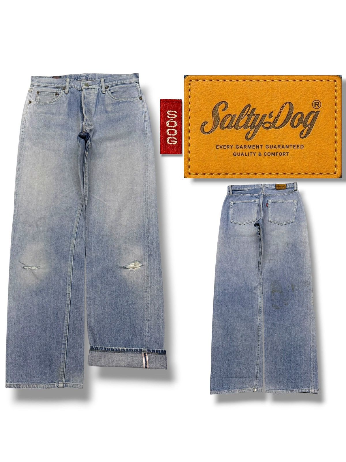 Japanese Brand Vintage 90s Salty Dog Union Made Selvedge Denim Jeans | W31 Size US 31 - 1 Thumbnail