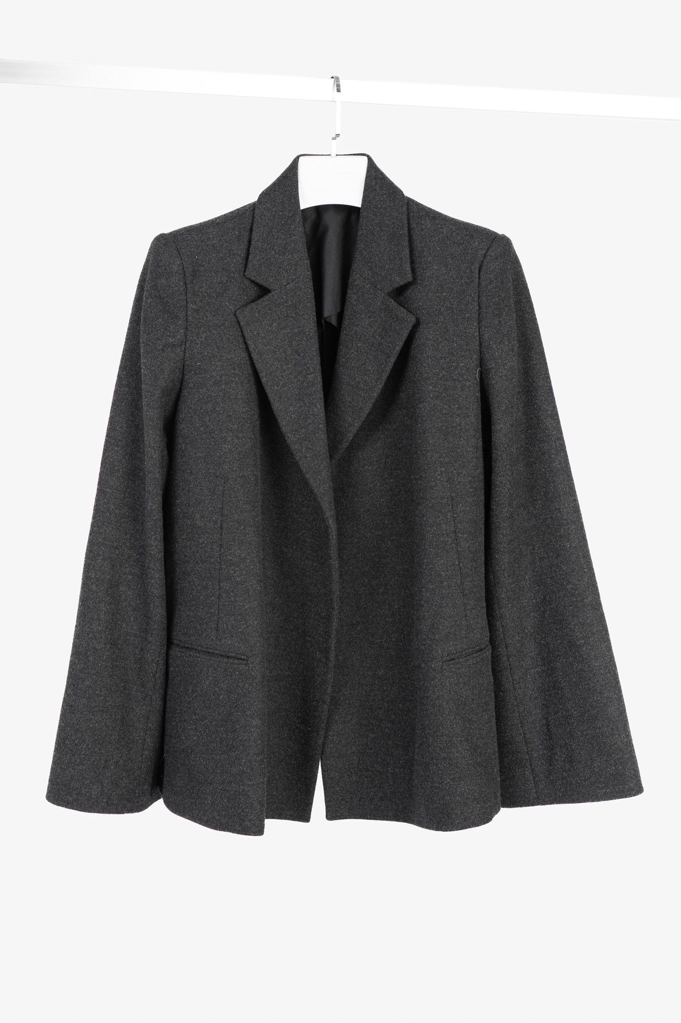 Toteme Toteme Bonce Dark Grey Melange Wool-Blend Open Blazer Size S / US 4 / IT 40 - 1 Thumbnail