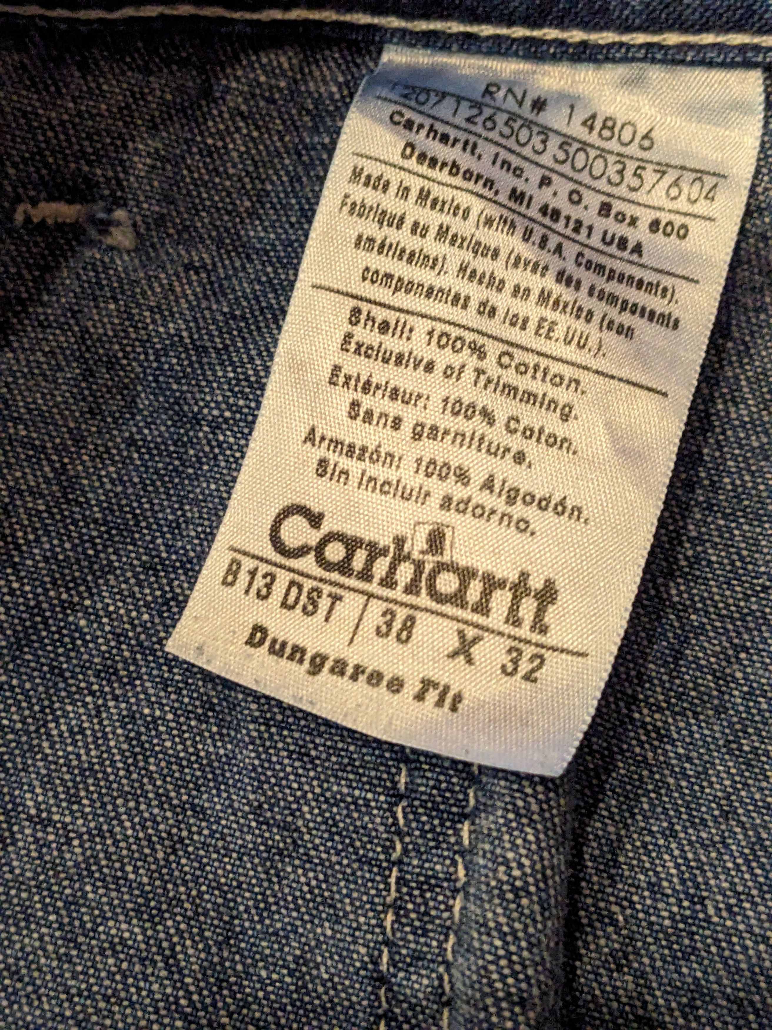 Carhartt × Vintage Vintage Carhartt Dungaree Fit B13 DST 38 x 32 Denim Jeans Size US 38 / EU 54 - 6 Thumbnail