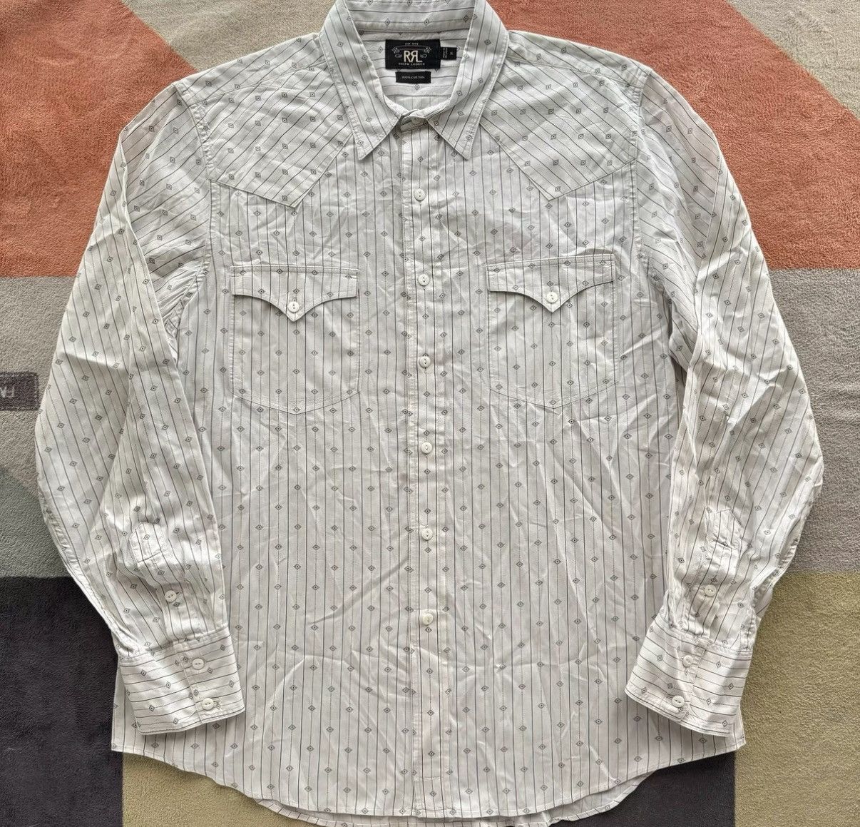 RRL Ralph Lauren RRL Ralph Lauren Double RL White Striped Shirt K22 Size US XL / EU 56 / 4 - 1 Thumbnail
