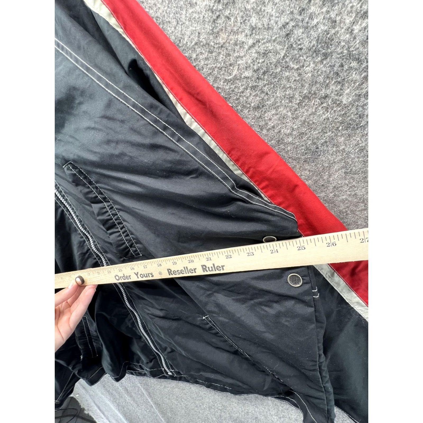 Vintage Jacket Mens XL Black Red Stripe Windbreaker Full Zip Pockets Outdoor Nylon Size US XL / EU 56 / 4 - 5 Thumbnail