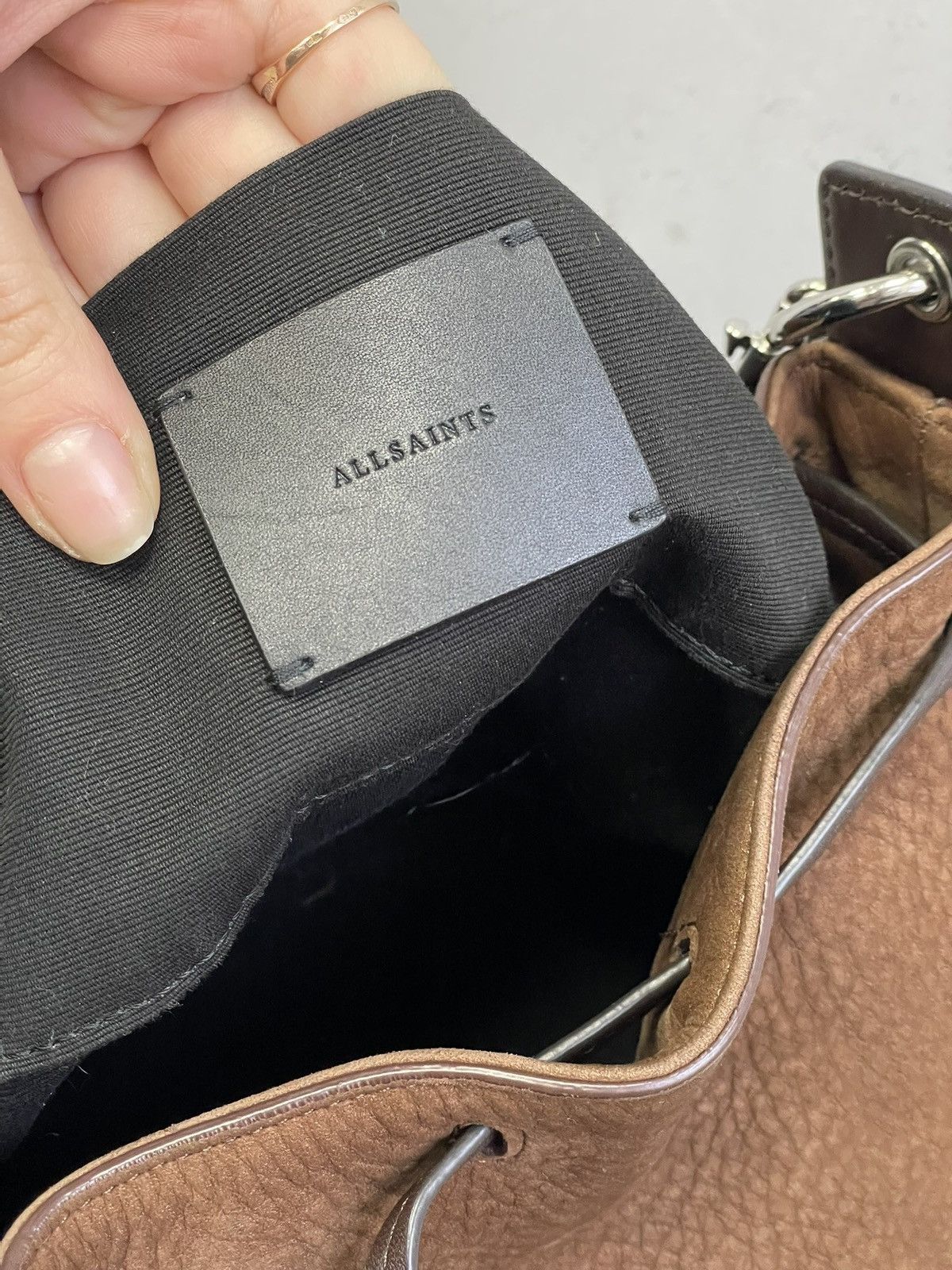 Allsaints Allsaints brown leather bucket bag vintage kmrii style Size ONE SIZE - 11 Thumbnail