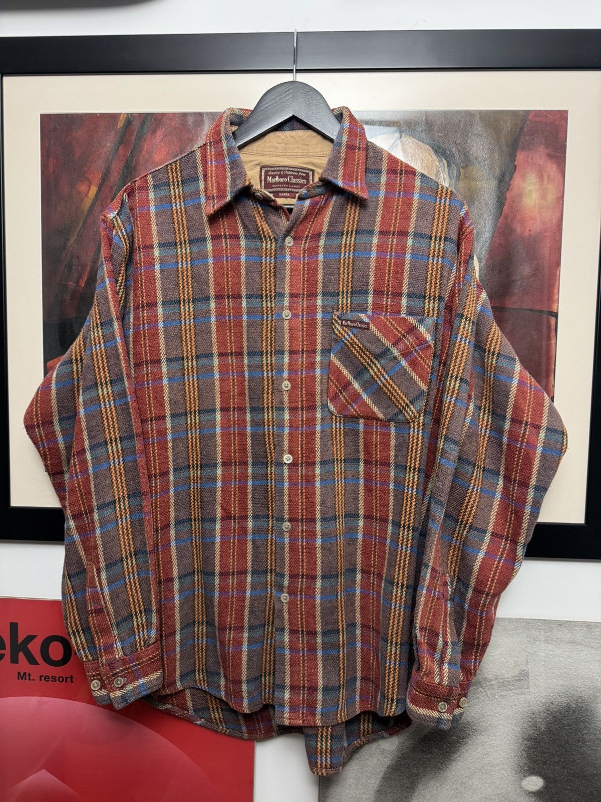 Marlboro Classics 90s Marlboro Classics Flannel Shirt Vintage Button Up Plaid Size US L / EU 52-54 / 3 - 3 Thumbnail