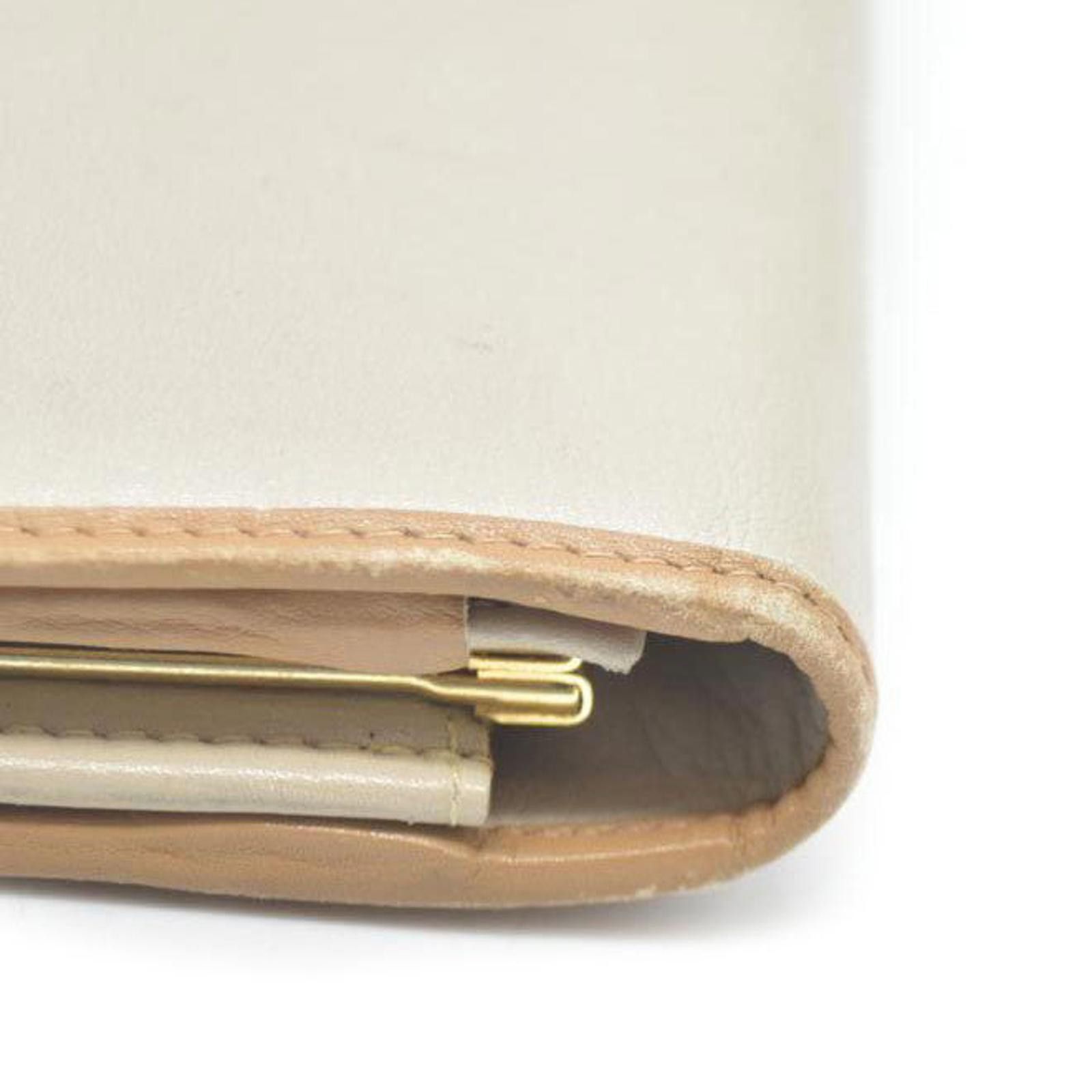 Celine CELINE Macadam Leather Long Bifold Wallet Beige Size ONE SIZE - 9 Thumbnail