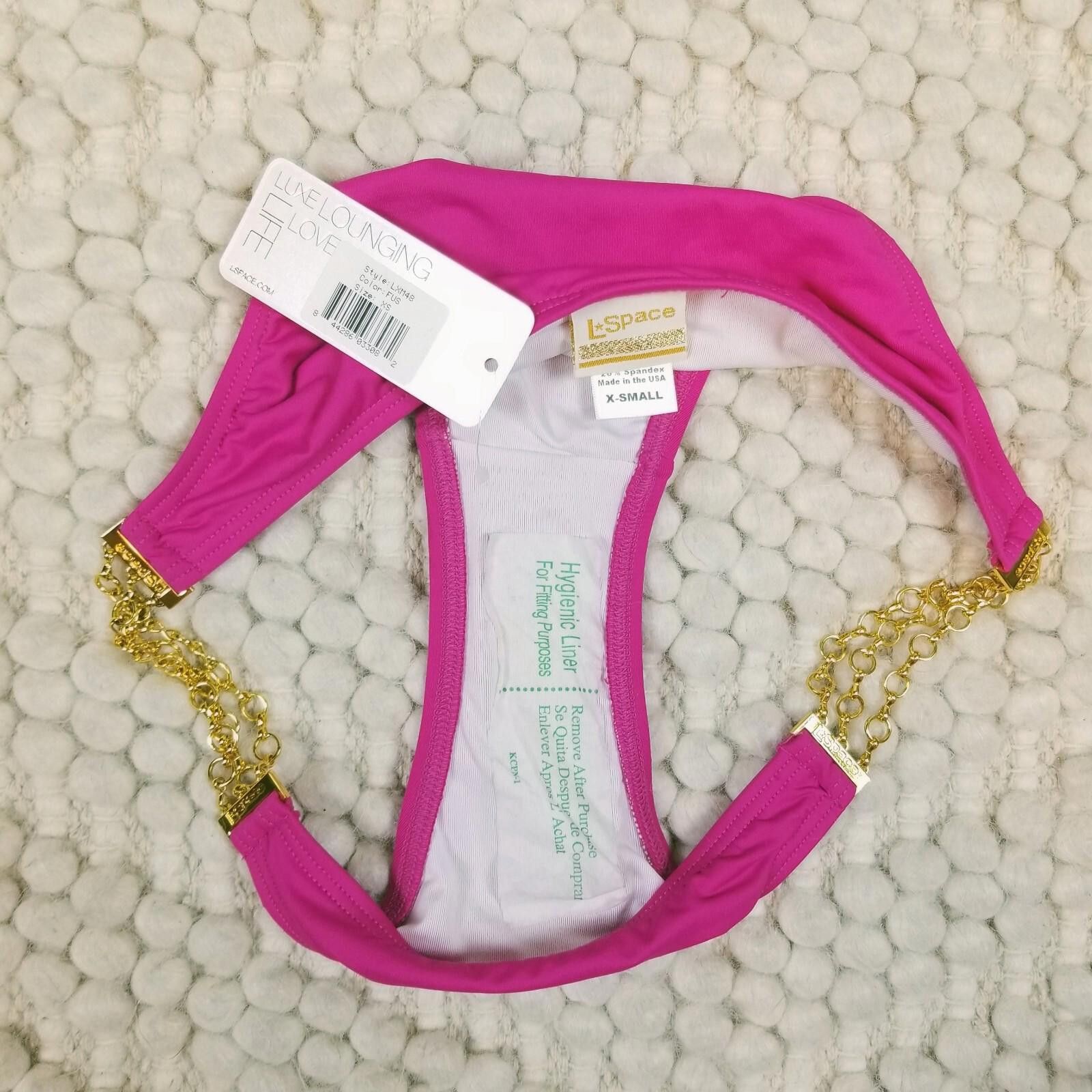 Other NWT L*Space Fuchsia Pink Bikini Gold Chain Size ONE SIZE - 11 Thumbnail