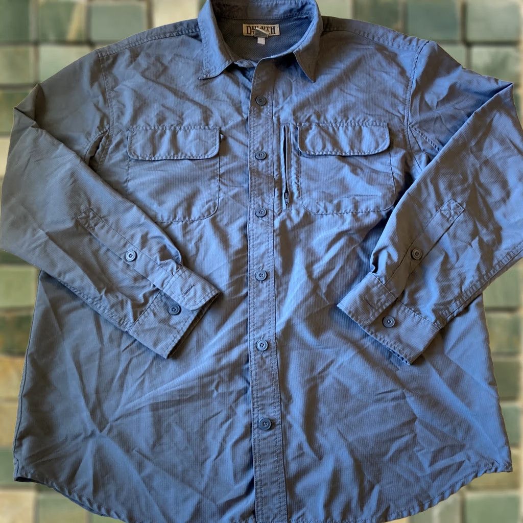 Duluth Trading Company Duluth Trading Co. Shirt Button-Down Grey Mens L Large Quick Dry Freedom Of Movement Coolplus Size US L / EU 52-54 / 3 - 1 Thumbnail