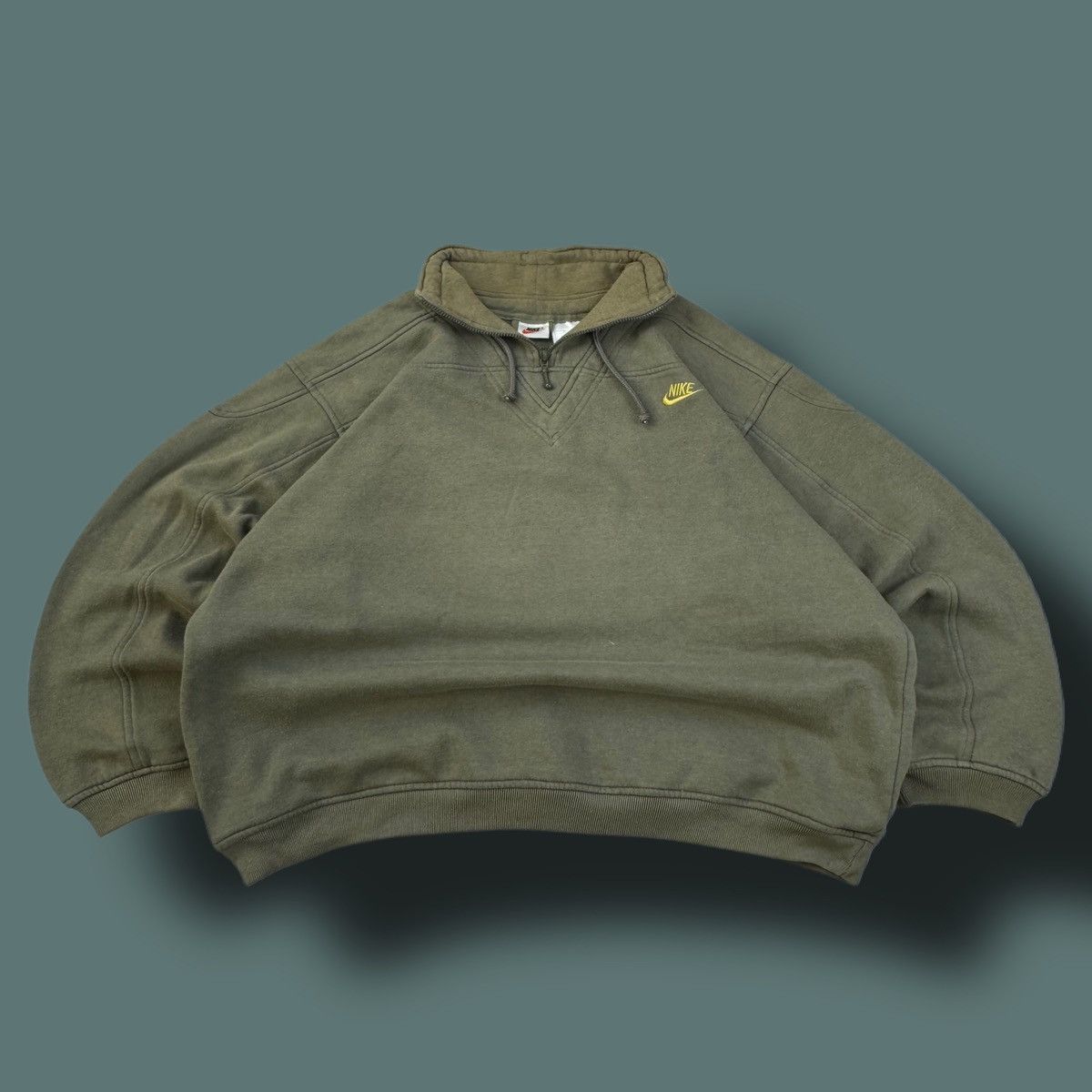 Nike × Vintage NIKE DOUBLE LOGO VINTAGE 1/3 ZIP OVERSIZE BOXY SWEATSHIRT Size US L / EU 52-54 / 3 - 3 Thumbnail