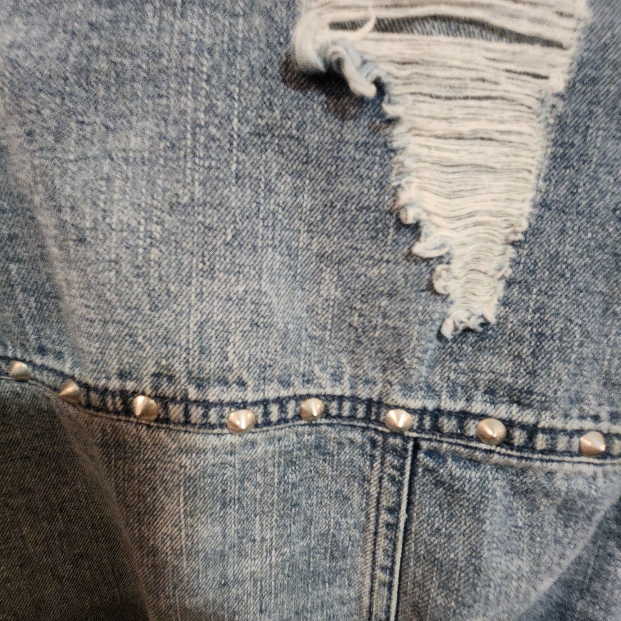 Other Distressed Denim Jacket With Embroidered Patches & Stud Deta Size M / US 6-8 / IT 42-44 - 5 Thumbnail