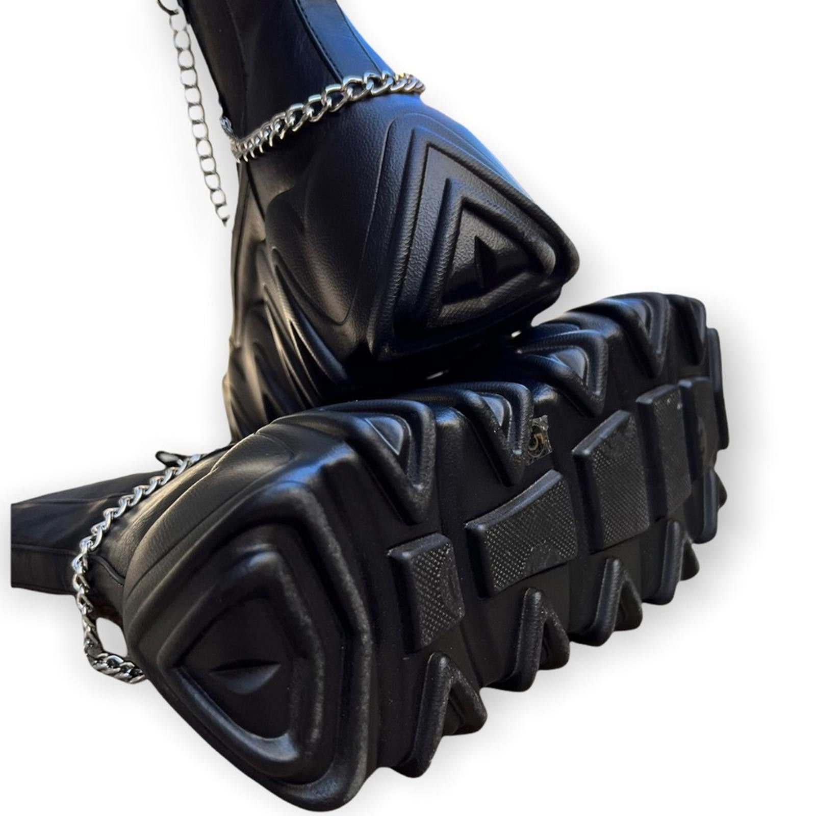 Other LAMODA Chain Accents Black Chunky Sole Boots Size US 6.5 / IT 36.5 - 7 Thumbnail