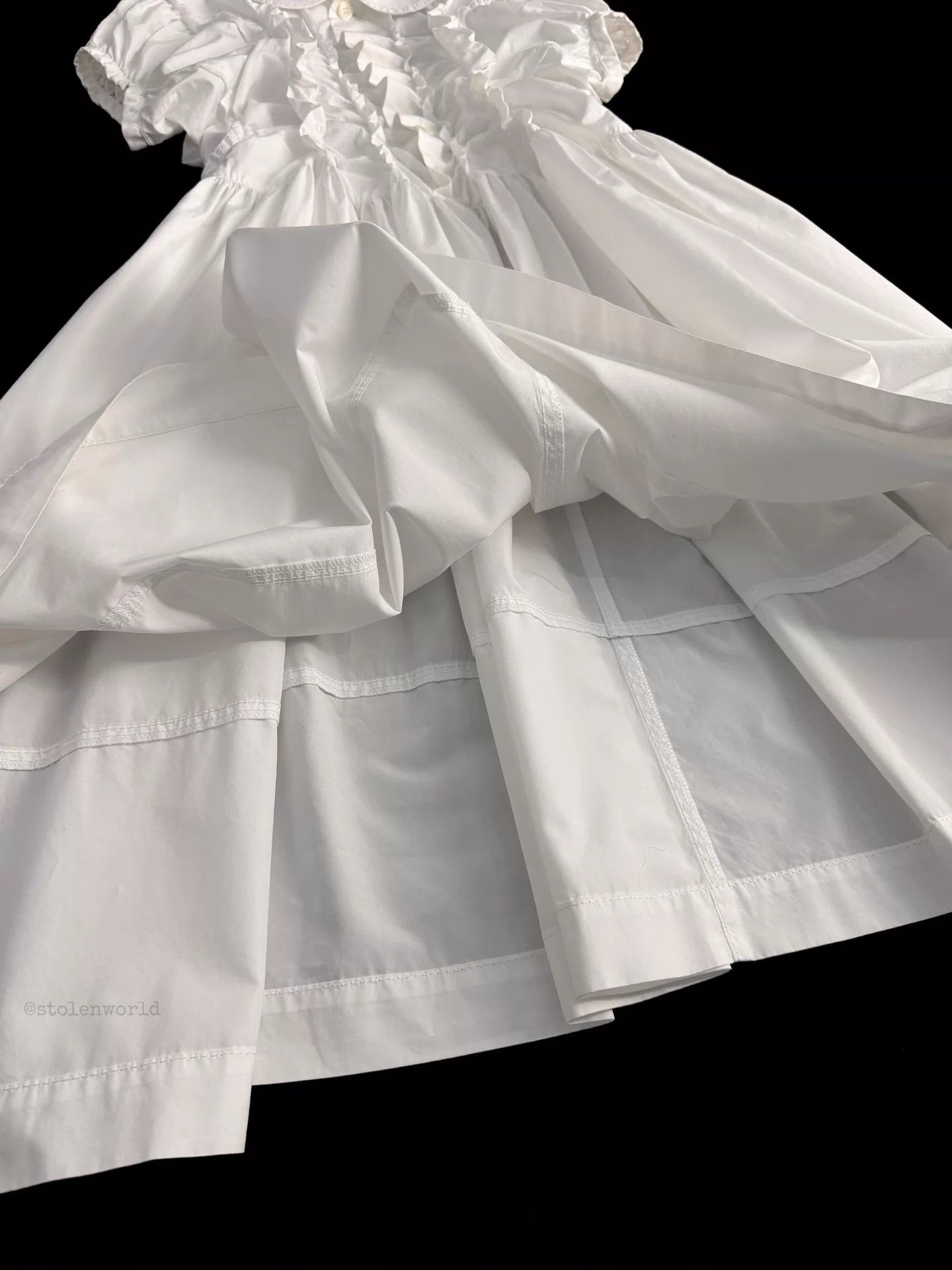 Comme des Garcons Comme des Garçons White Pleated Ruffled Tricot Dress S Size S / US 4 / IT 40 - 6 Thumbnail