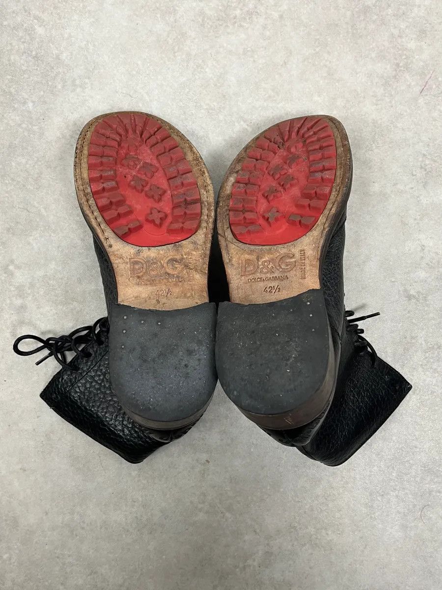 Dolce & Gabbana 1990s Dolce & Gabbana Black Combat Leather Boots Size US 9.5 / EU 42-43 - 8 Thumbnail