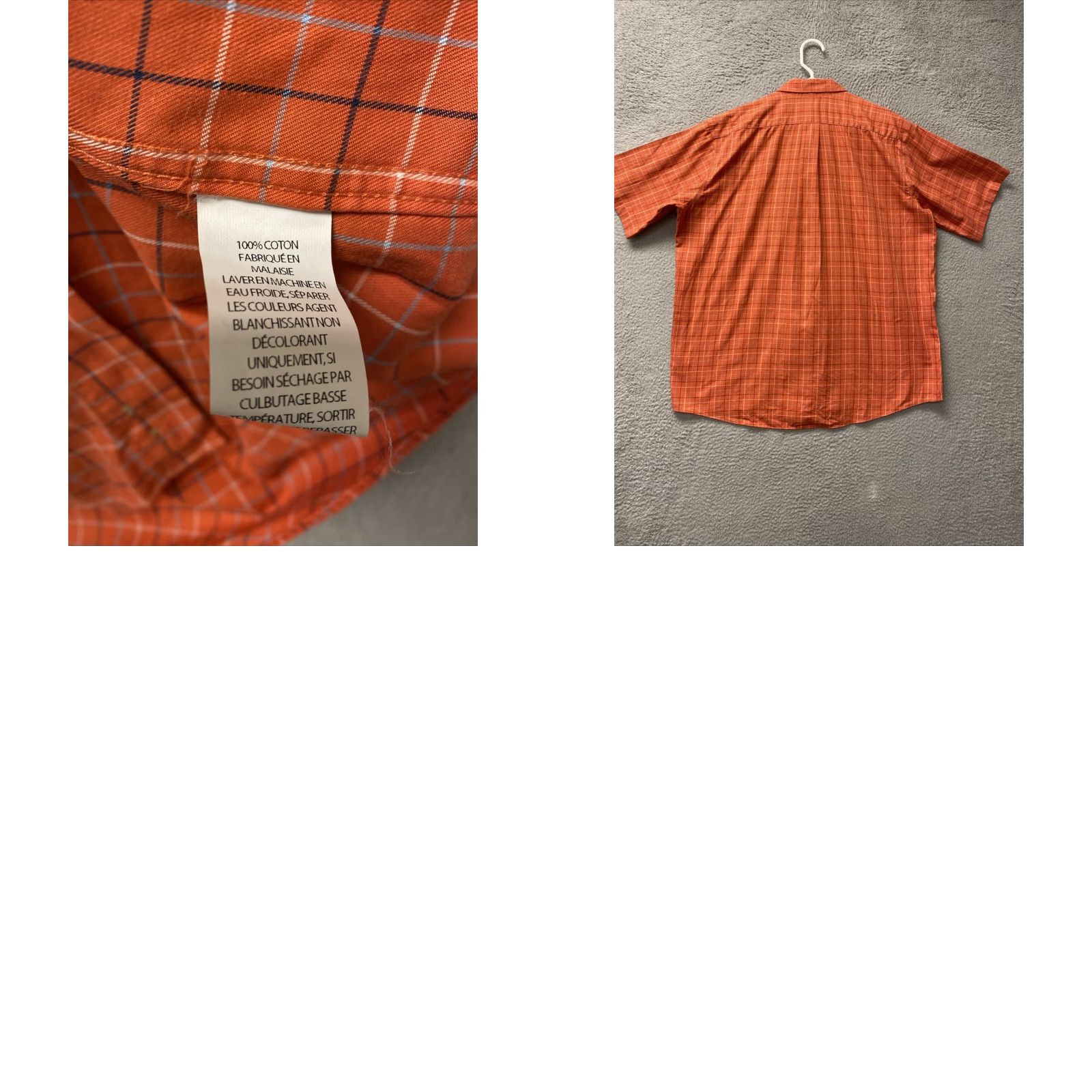 Vintage VINTAGE LL BEAN Men’s Short Sleeve Cotton Plaid Shirt XL Orange Casual Size US XL / EU 56 / 4 - 8 Thumbnail