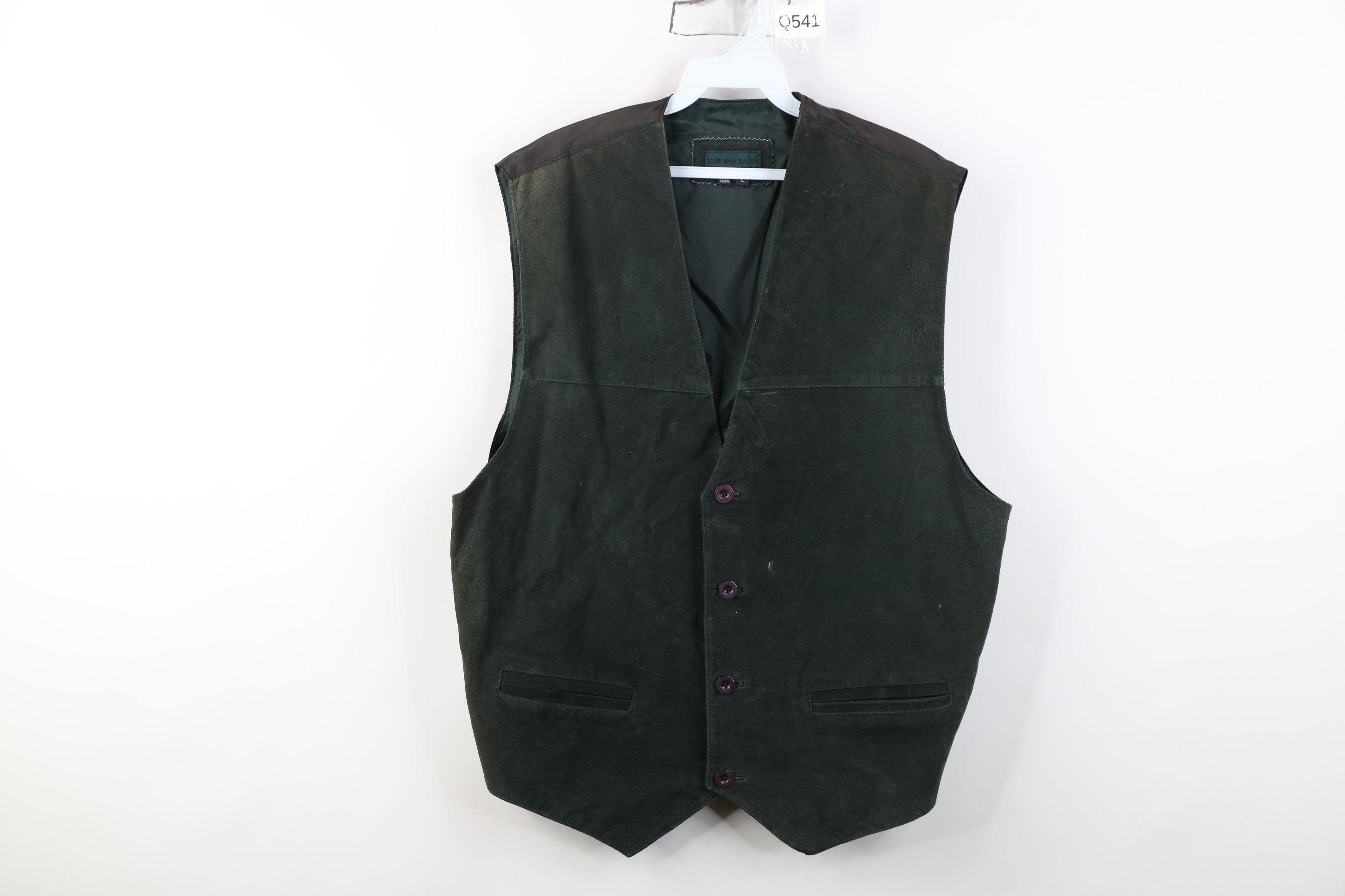 Vintage Vintage 90s Streetwear Suede Leather Buckle Back Vest Jacket Size US L / EU 52-54 / 3 - 1 Thumbnail
