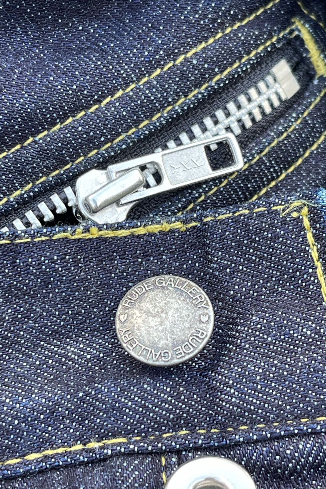 RUDE GALLERY 🔥 RUDE GALLERY JAPAN FLARE DENIM ZIPPER PANTS Size US 33 - 15 Thumbnail