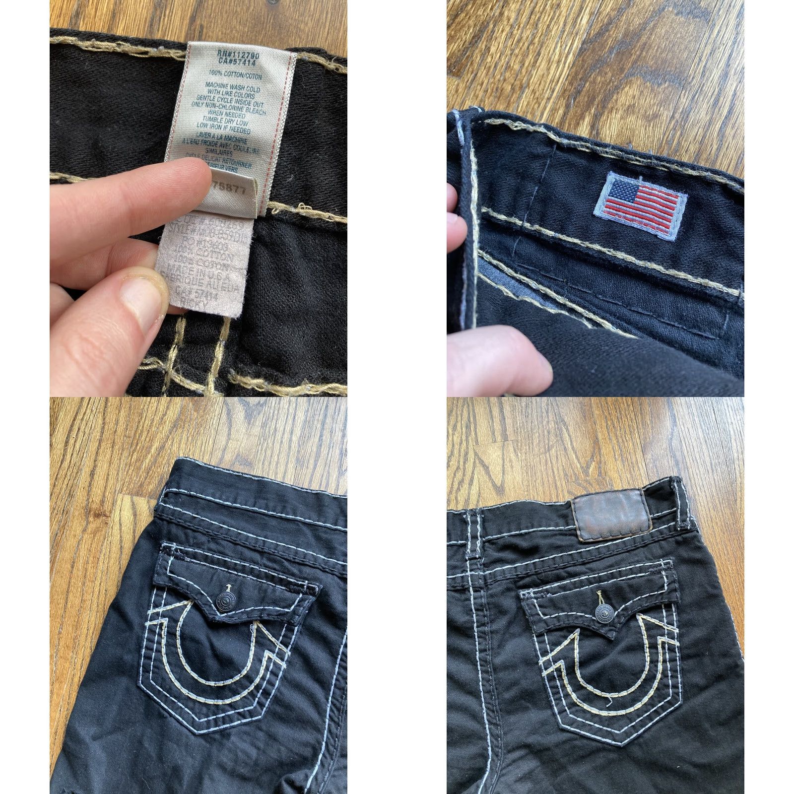 True Religion True Religion Jeans Shorts Bermuda Mens 40 Ricky Super T Flap Pocket USA Frayed Black Denim Cotton 5-Pocket USA Grunge Hip Hop Bermuda 40 Mens Size US 40 / EU 56 - 9 Thumbnail