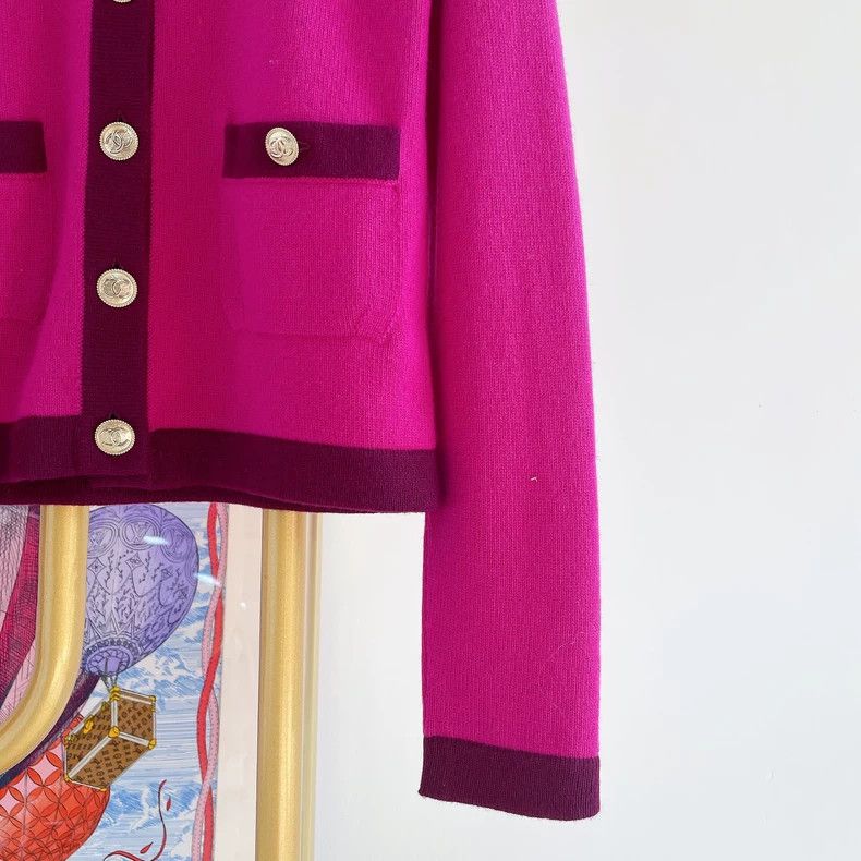 Chanel Chanel Purple knitted cardigan jacket 2504-Nextarrow Size XXS / US 00 / IT 34 - 4 Thumbnail