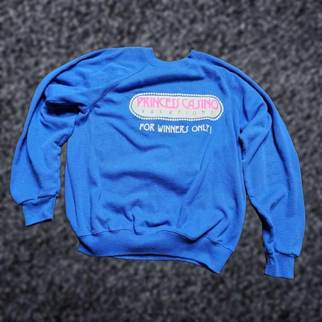 Hanes VINTAGE Hanes Sweatshirt Mens L Crew Neck Blue Graphic Print Sweatshirt For Winners Only Size US L / EU 52-54 / 3 - 1 Thumbnail