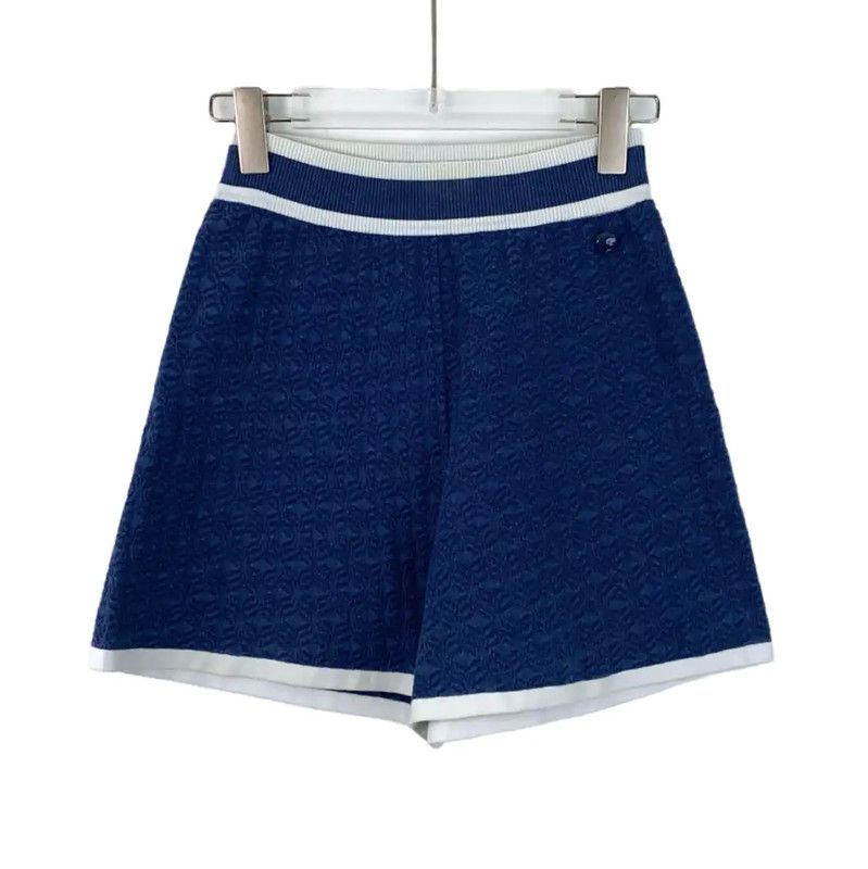Chanel Chanel Deep Blue Cotton Women's Shorts 0089 Size 22" - 1 Thumbnail