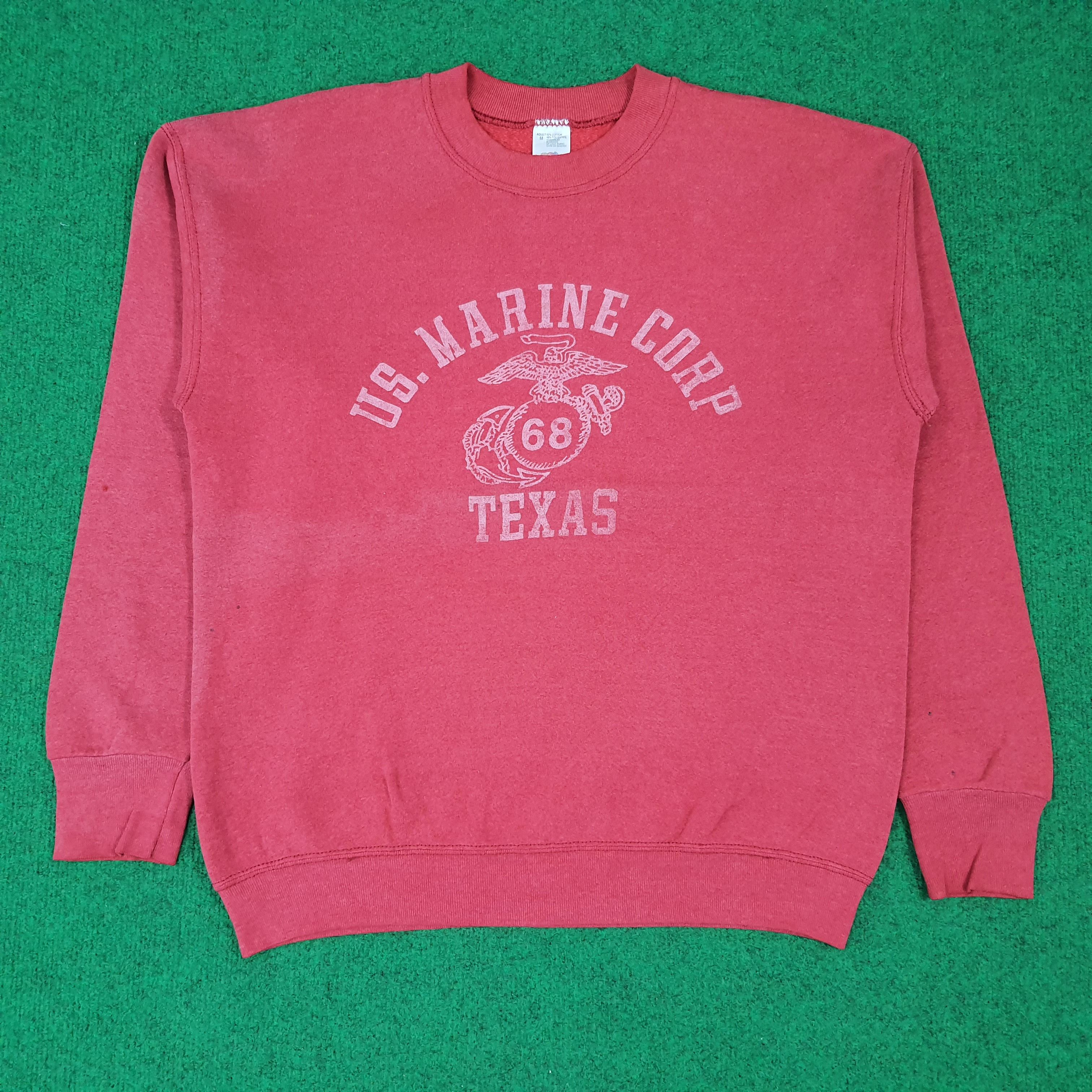 Fruit Of The Loom Vintage US Marine Corp Texas USMC Sweatshirt C278N29 Size US M / EU 48-50 / 2 - 1 Thumbnail