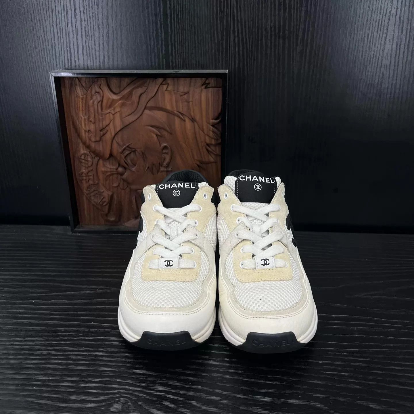 Chanel Chanel 22k Cream & Black 36.5 Size US 6 / IT 36 - 4 Thumbnail
