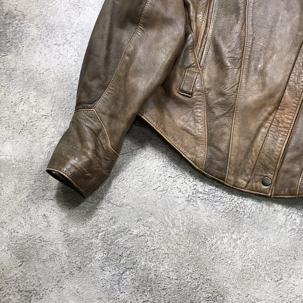 Vintage Vintage 90s Faded Brown Leather Jacket Streetwear Baggy M Size M / US 6-8 / IT 42-44 - 3 Thumbnail