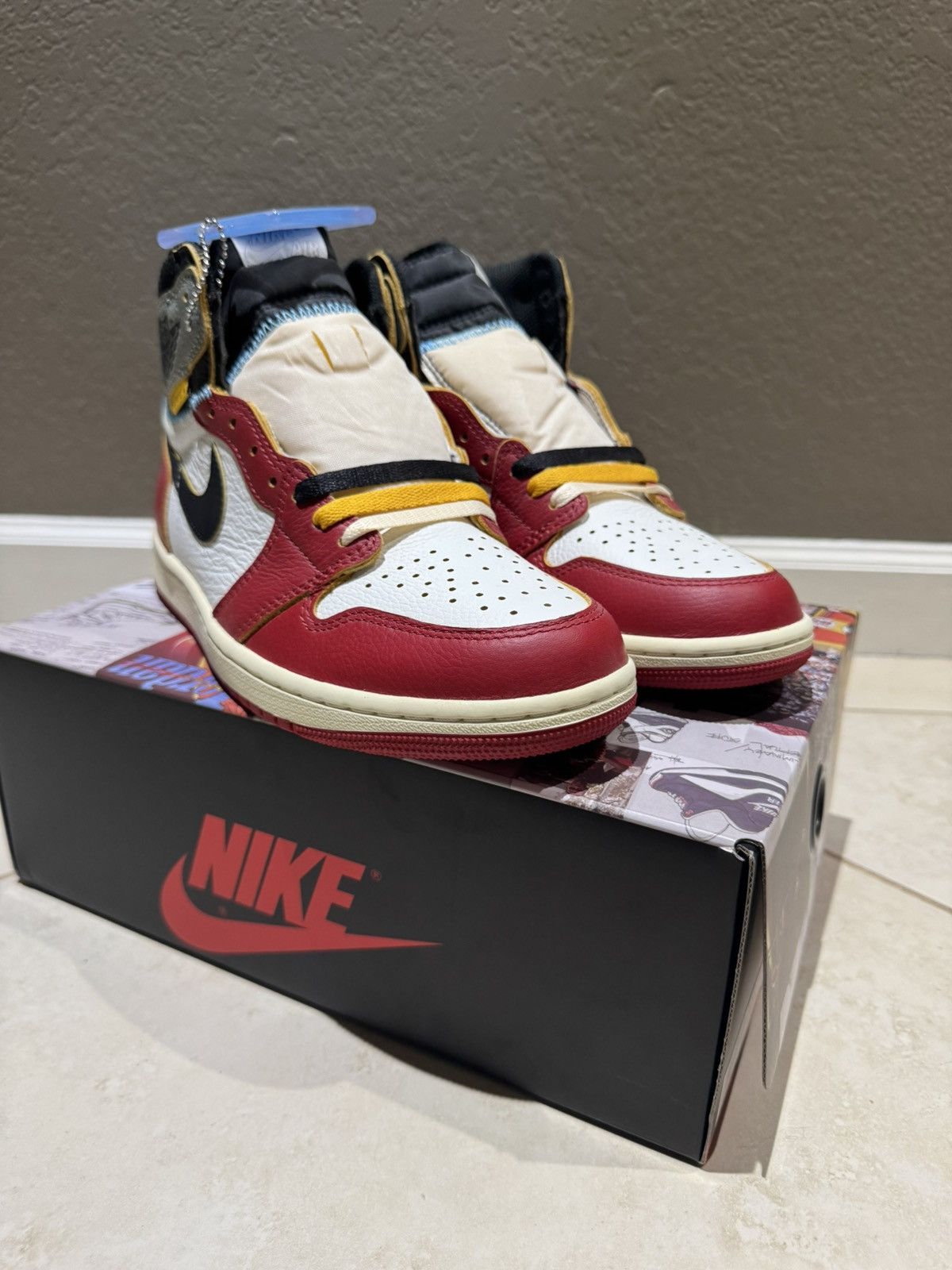 Jordan Brand × Union LA NEW* Union Jordan 1 Size 8 Men Chicago/Shadow Red Yellow Size US 8 / EU 41 - 4 Thumbnail